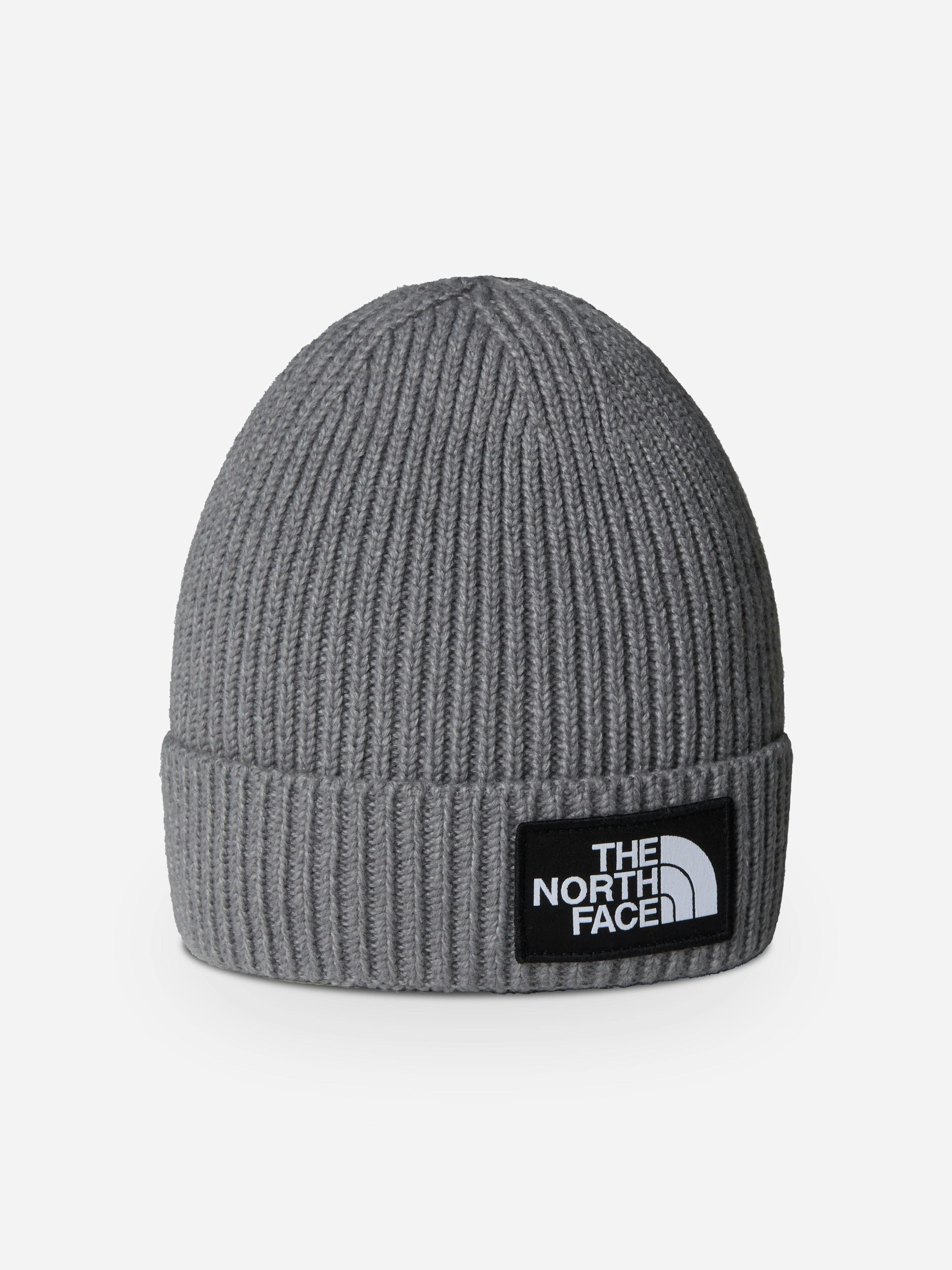 The North Face Grey Kids Logo Box Cuffed Beanie In - One Size