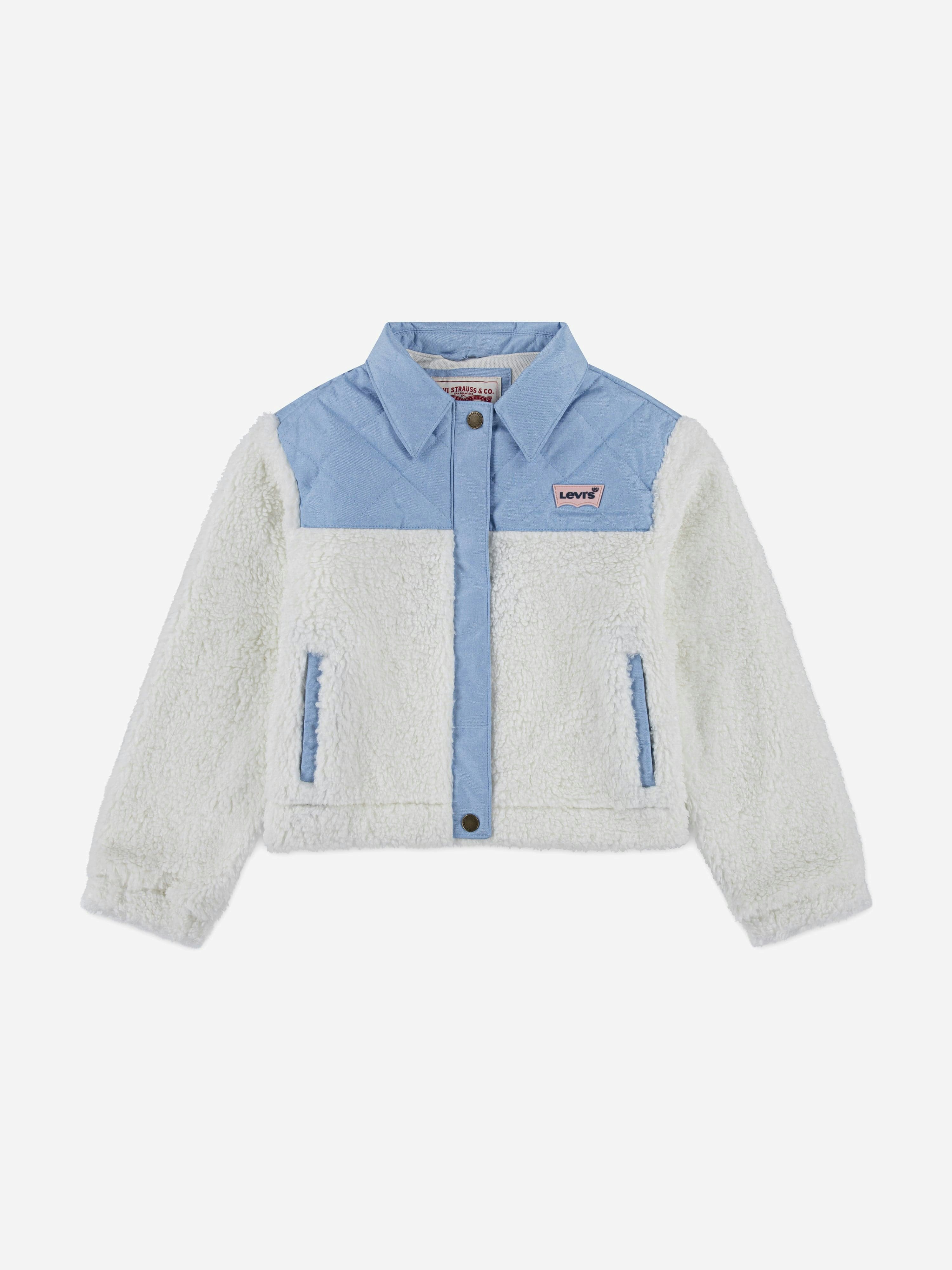 Levi's Kids Wear Girls White Levi's Sherpa Trucker Jacket In - 14 Yrs