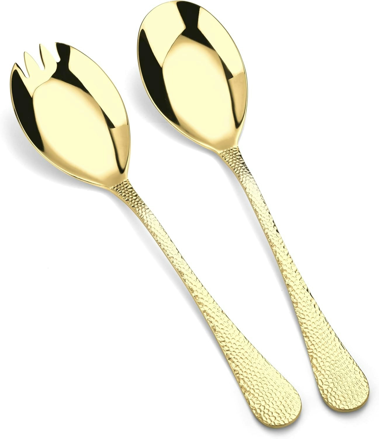 Rackhams Light 'Champagne Avalon' Stainless Steel Gift Boxed Cutlery Set Pair Of Salad Servers