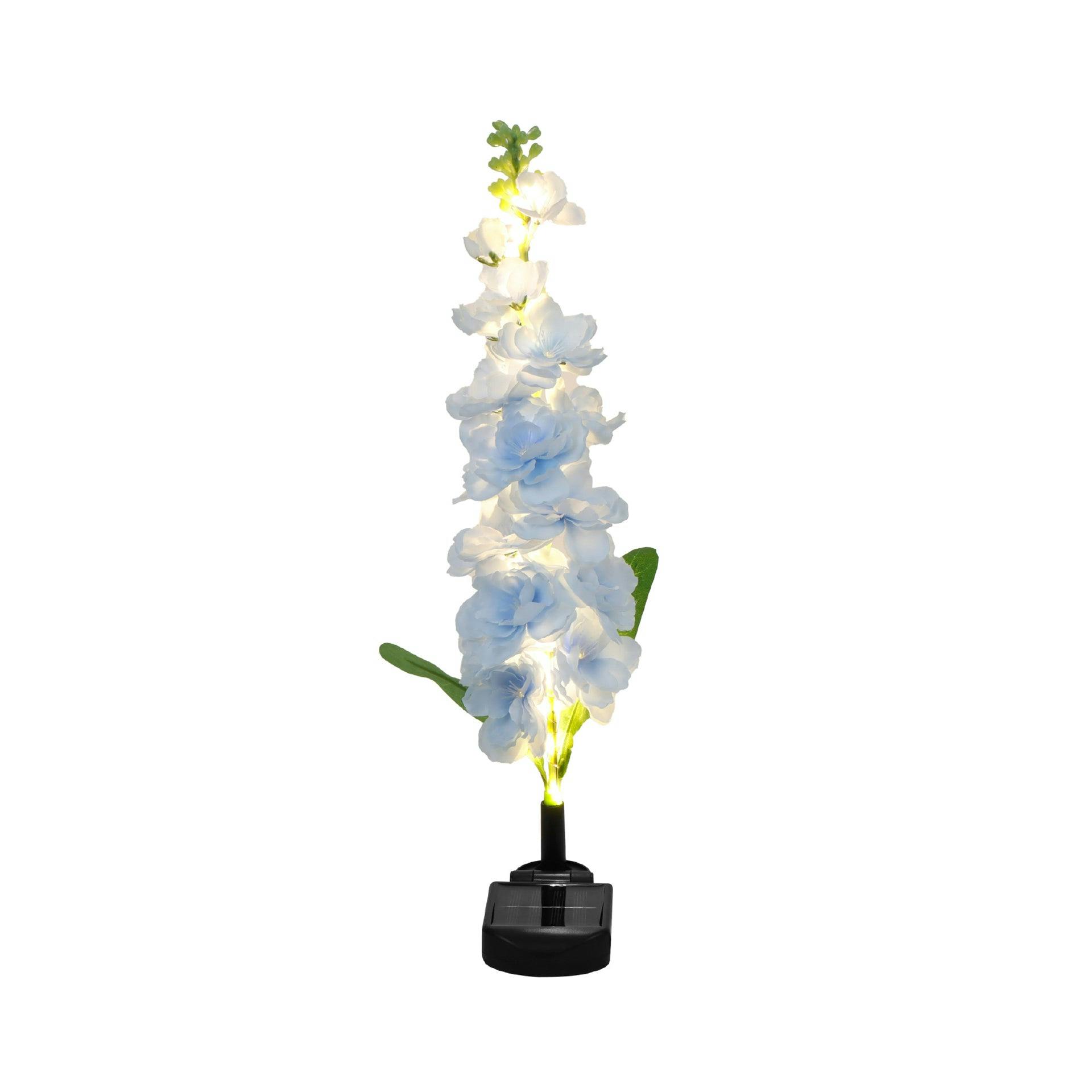 Gardenwize Blue/Light/White Delphinium Solar Stake – 20 Warm Led Garden