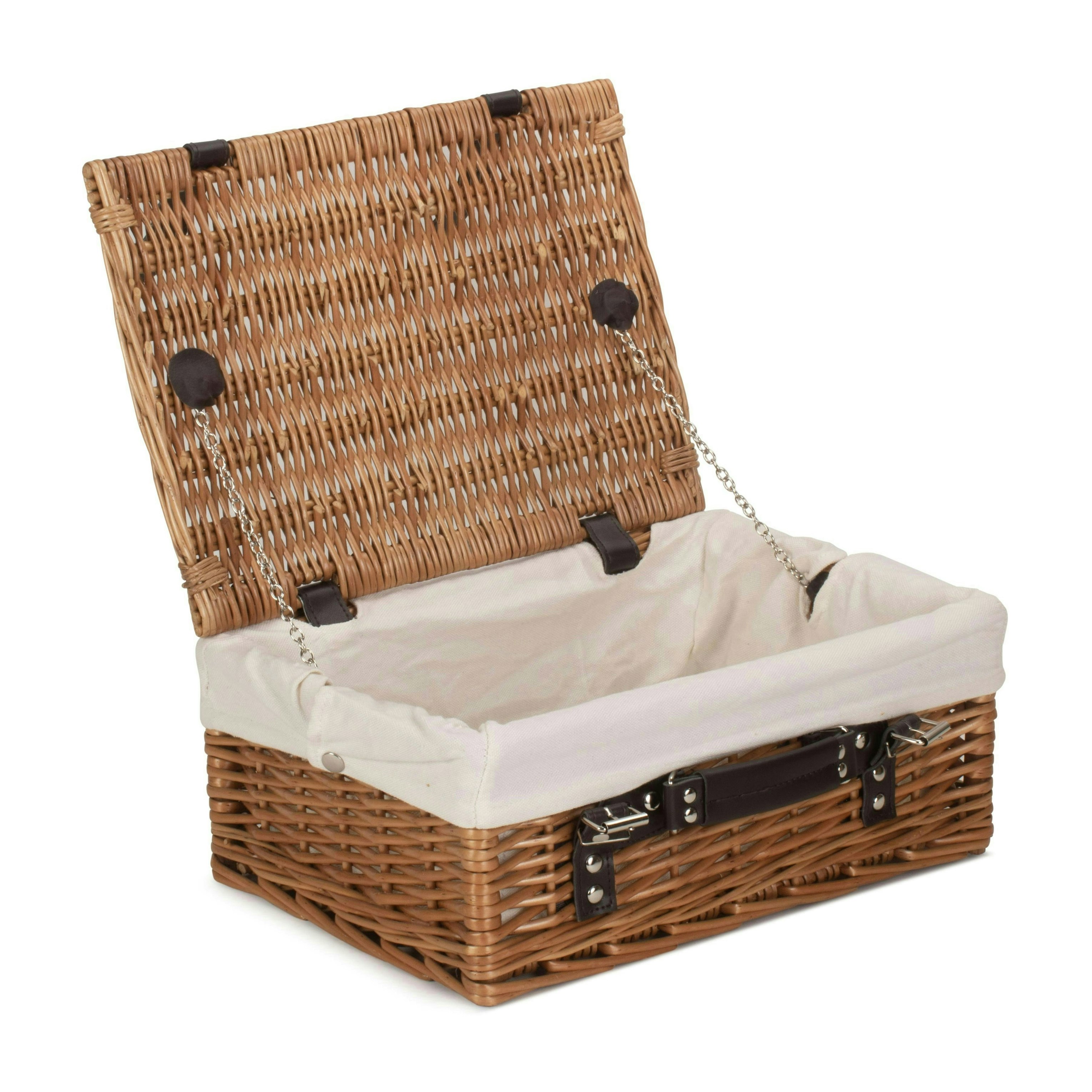 Red Hamper Red/White Hamper 36Cm Double Steamed Willow Wicker Picnic Basket