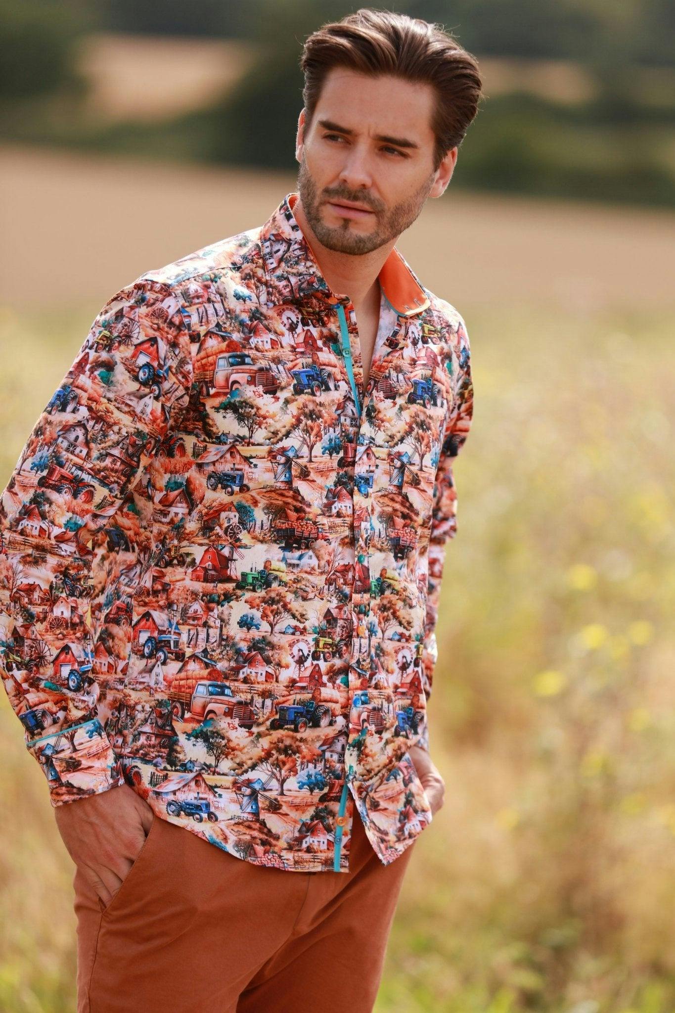 Claudio Lugli Bountiful Harvest Print Shirt - Large