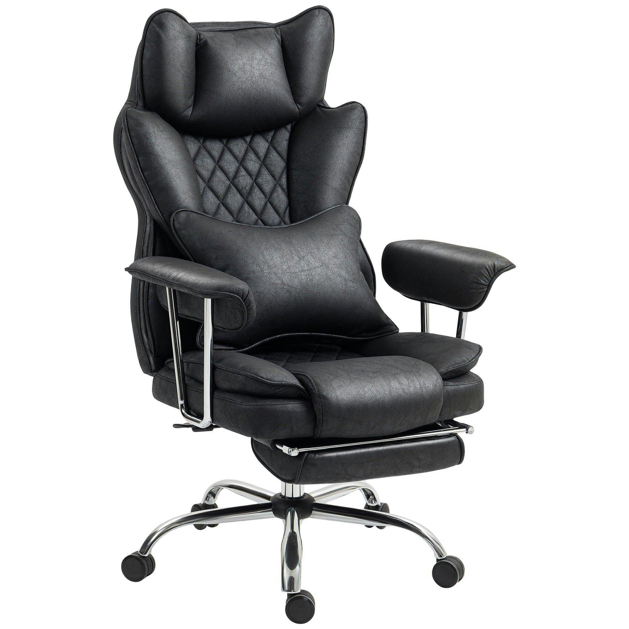 HOMCOM Office Chair High Back Leathaire Desk Chair for Home - Black - Image 5