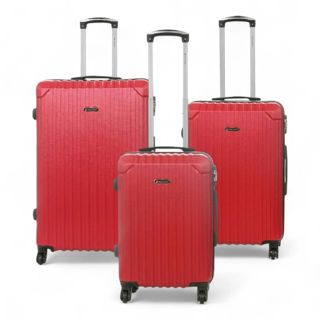 Snowball Red Hardshell Luggage Set 8 Spinner Wheels Suitcase - 3-Set