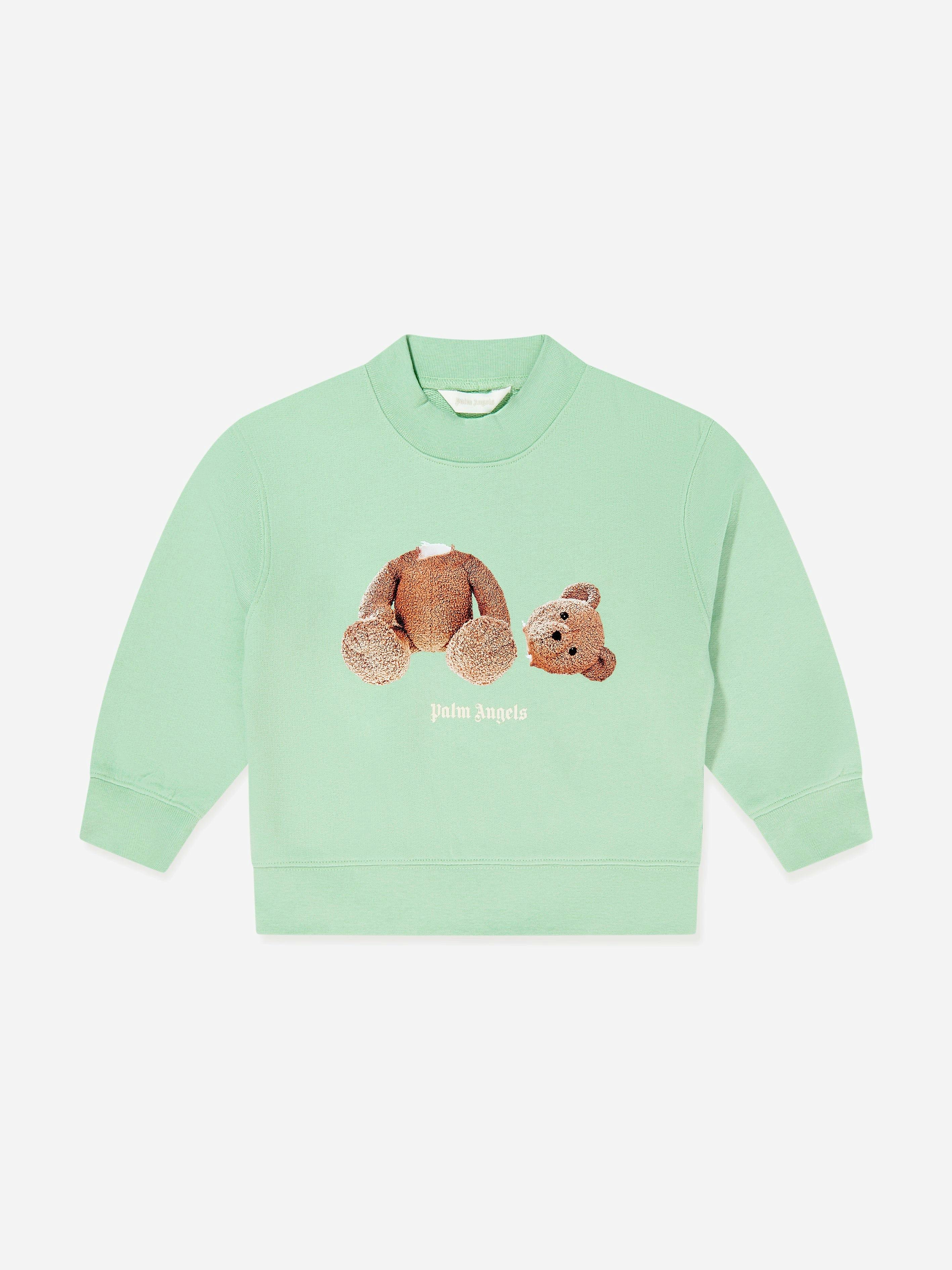 Palm Angels Boys Green Bear Sweatshirt In - 12 Yrs