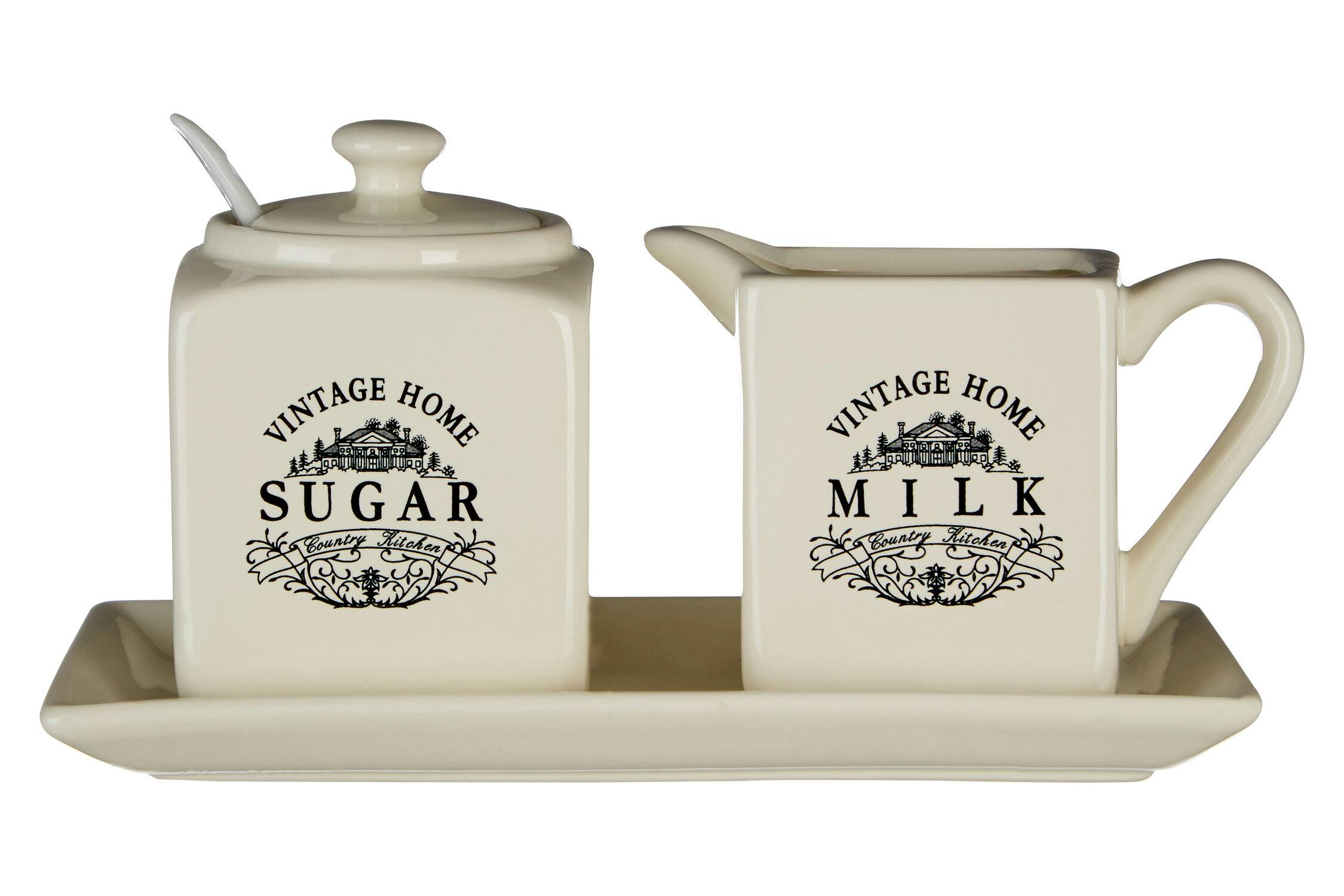 Rackhams Cream Vintage Home Square Sugar And Milk Set