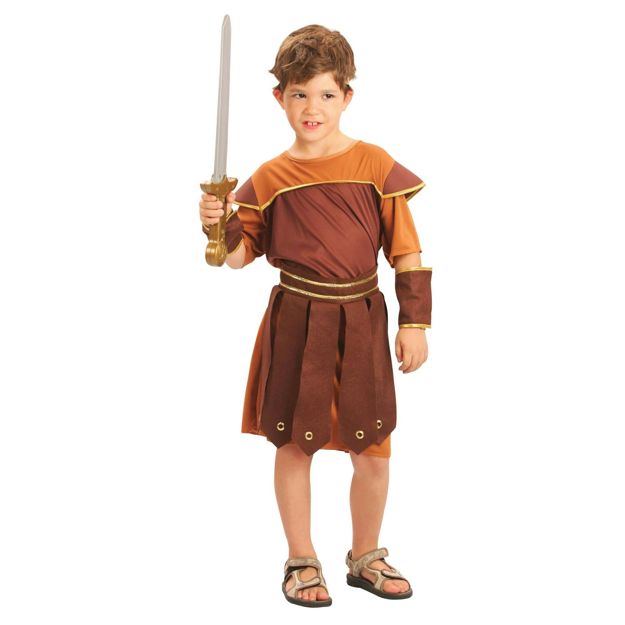Bristol Novelty Brown/Orange Kids Roman Soldier Costume - S