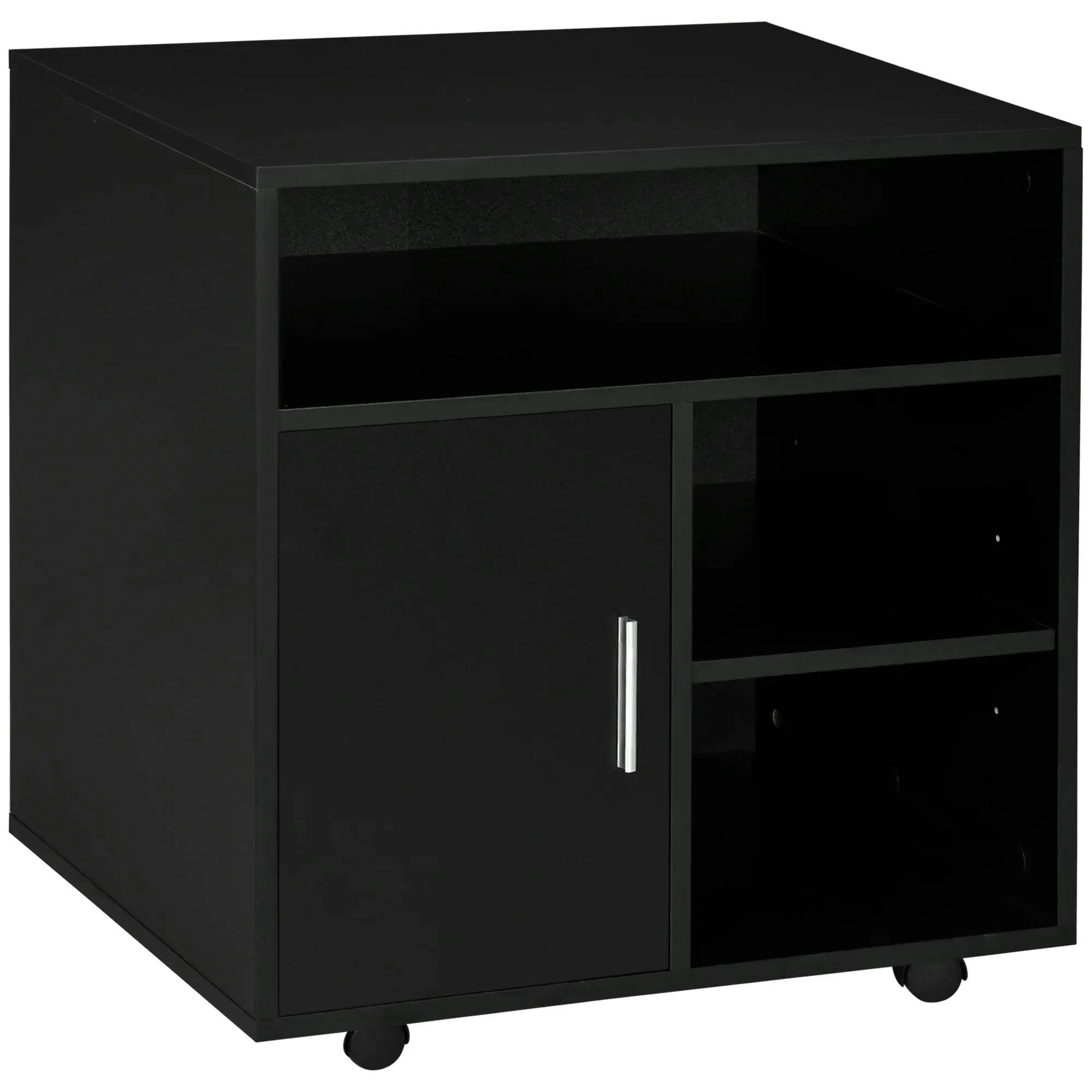 Homcom Unisex Black Multi-Storage Printer Unit Office Organisation W/ 5 Compartments In - Image 8