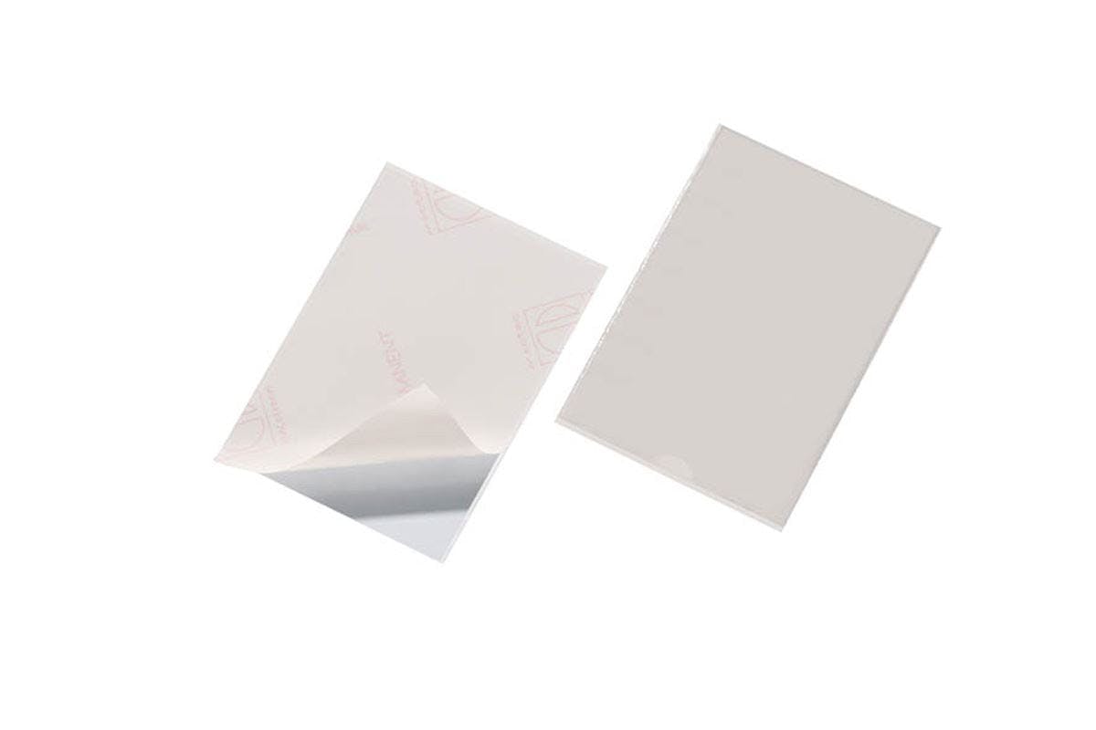 Durable Pocketfix Self-Adhesive Clear Label Sleeve Pockets | 25 Pack | A6