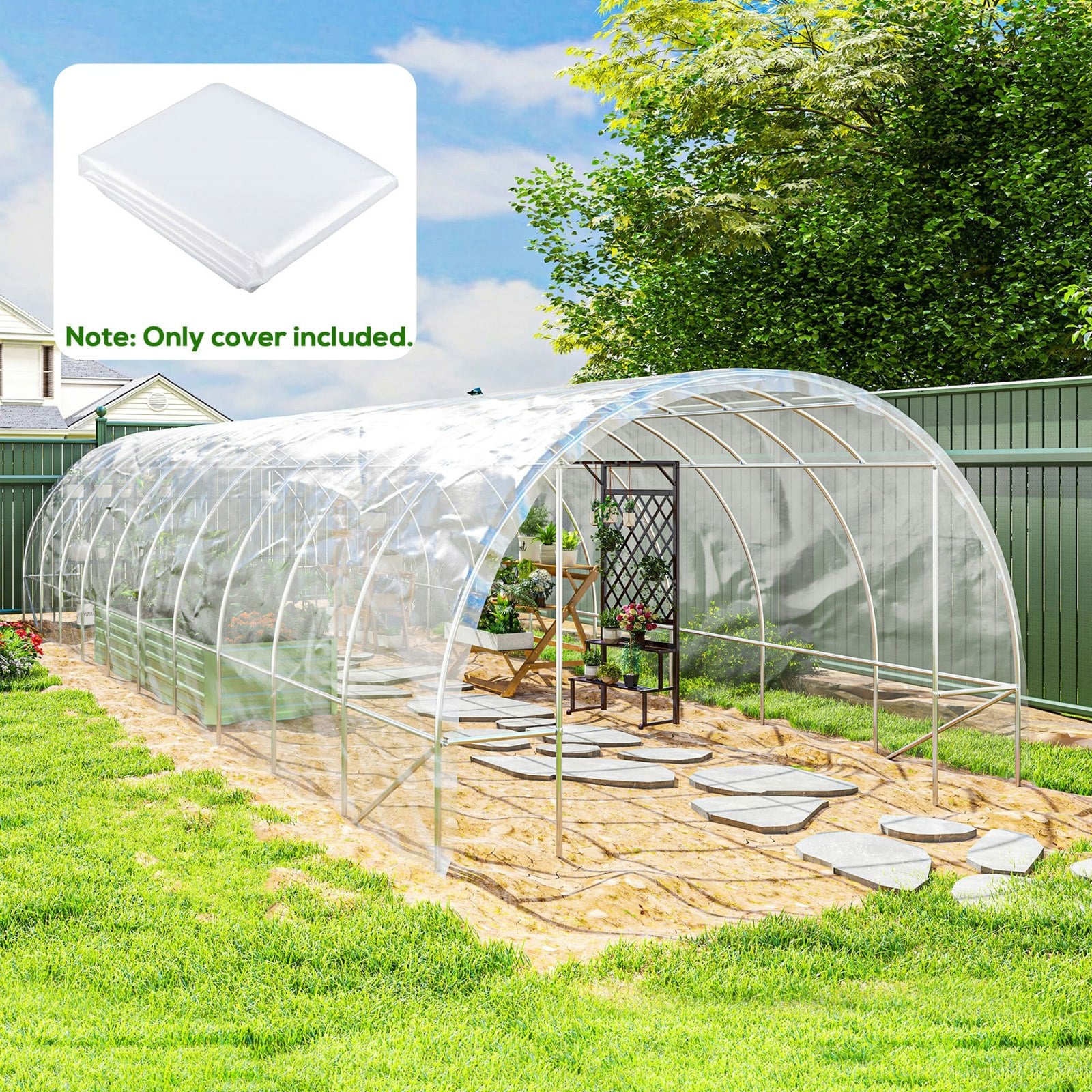 Outsunny Light Polytunnel Cover