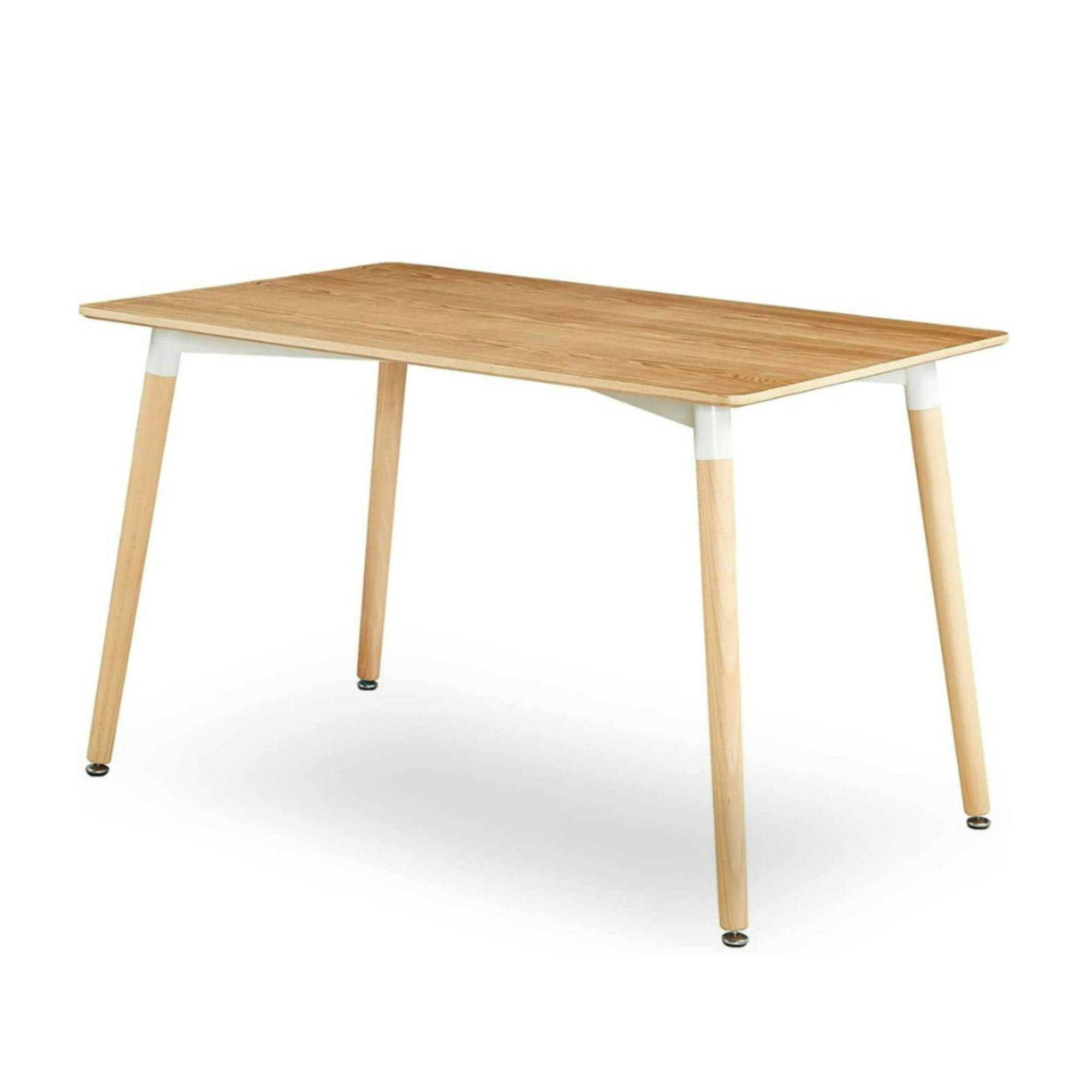 Rackhams White Halo Dining Table For 4 Or 6 Seating - Single Table, Modern Design - Wood - Oak - 120