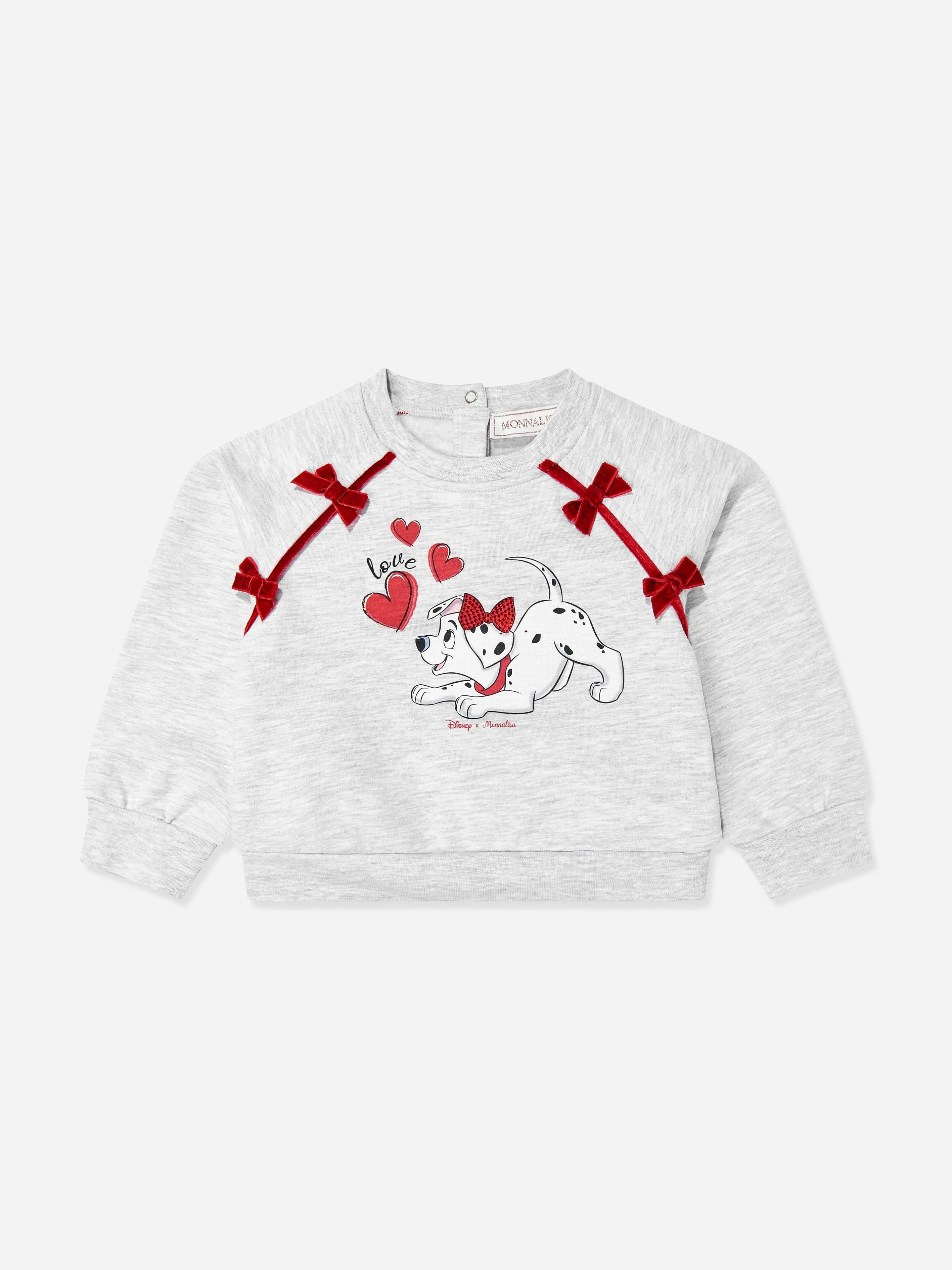 Monnalisa Women's Grey Baby Girls Disney 101 Dalmations Sweatshirt In - 12 Months
