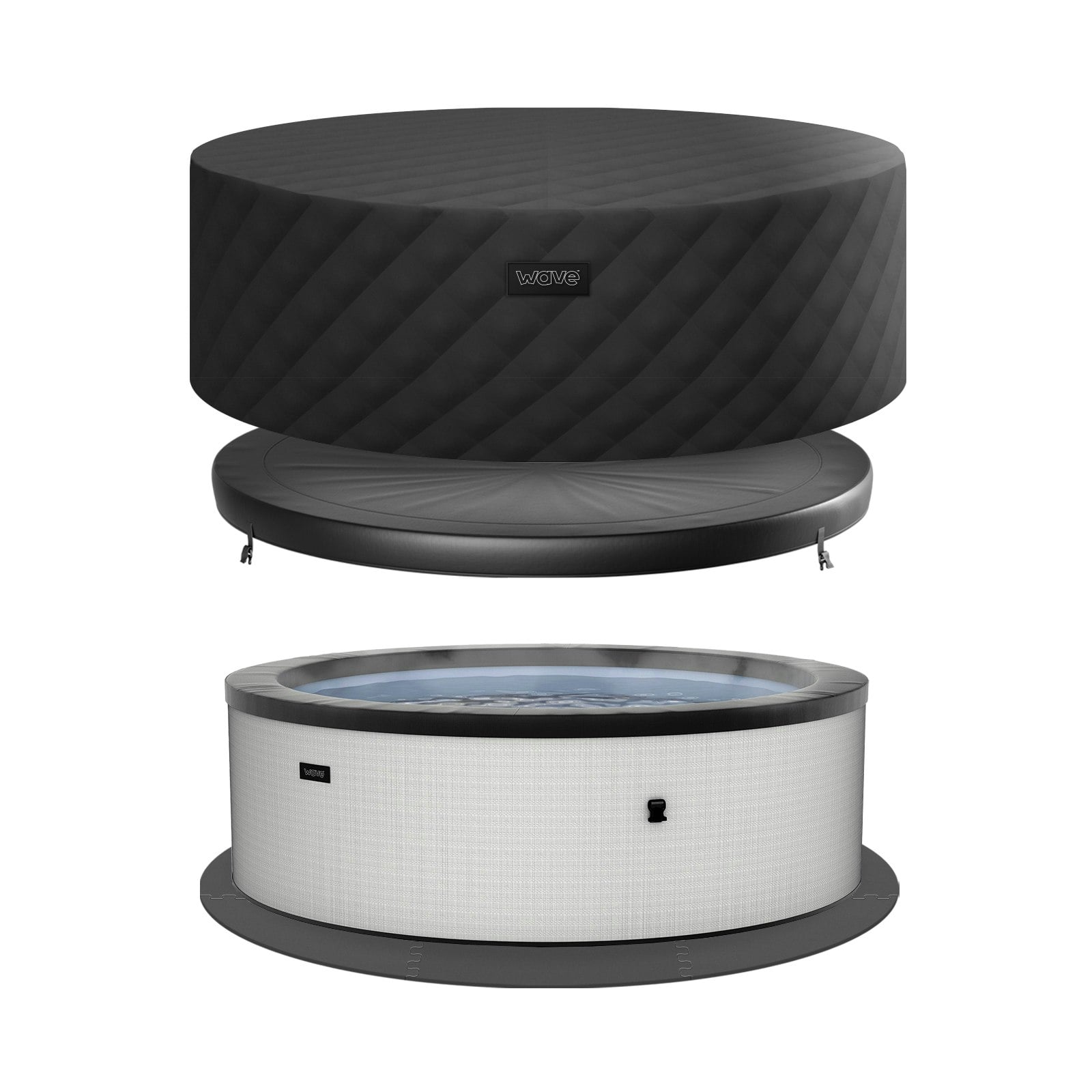 Rackhams Grey Tahoe | 4/6-Person Eco Foam Hot Tub | Built-In Integrated Heater - Graphite - 4 Person | 156X70cm - Energysave Bundle