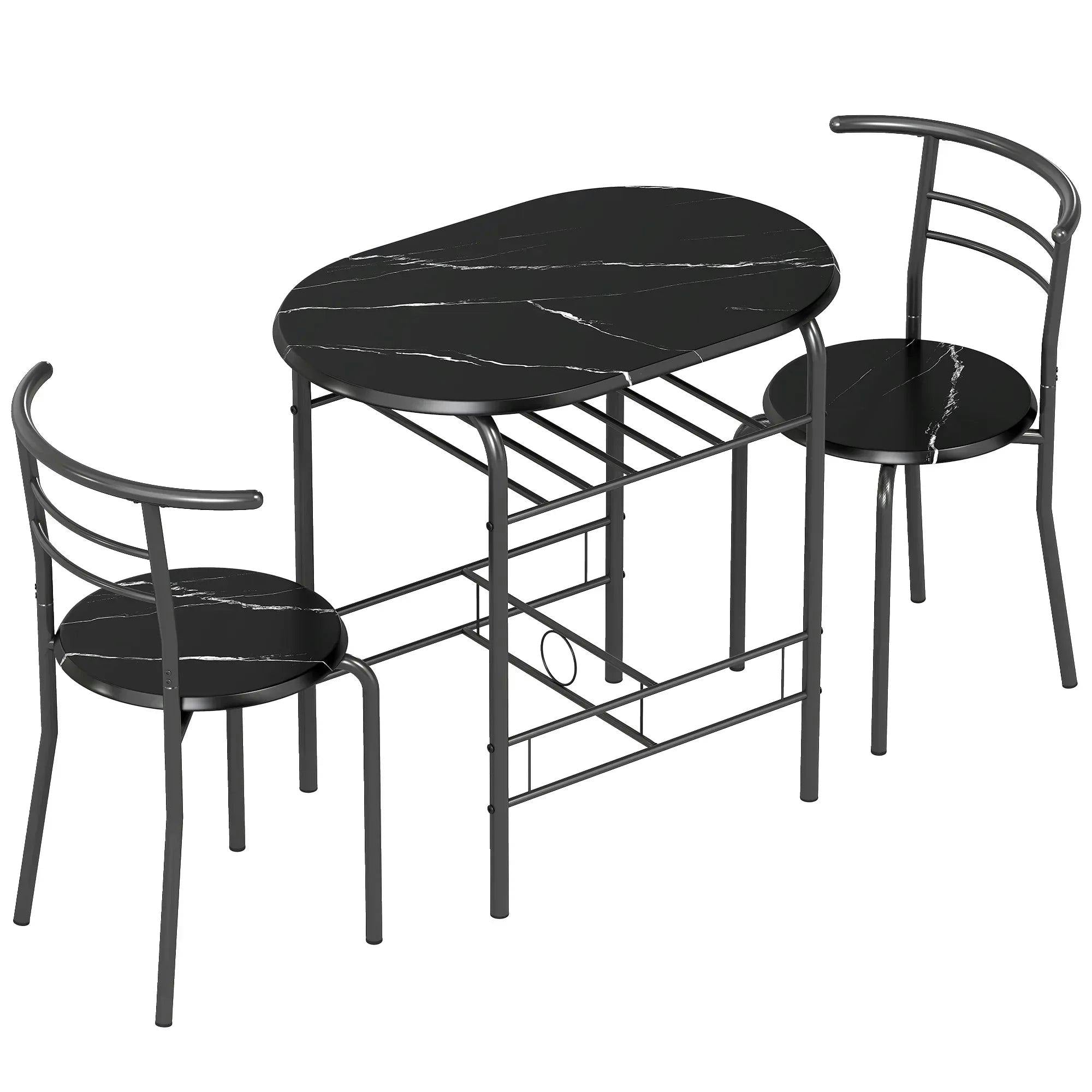 Bobobiy Black Three-Piece Compact Dining Set
