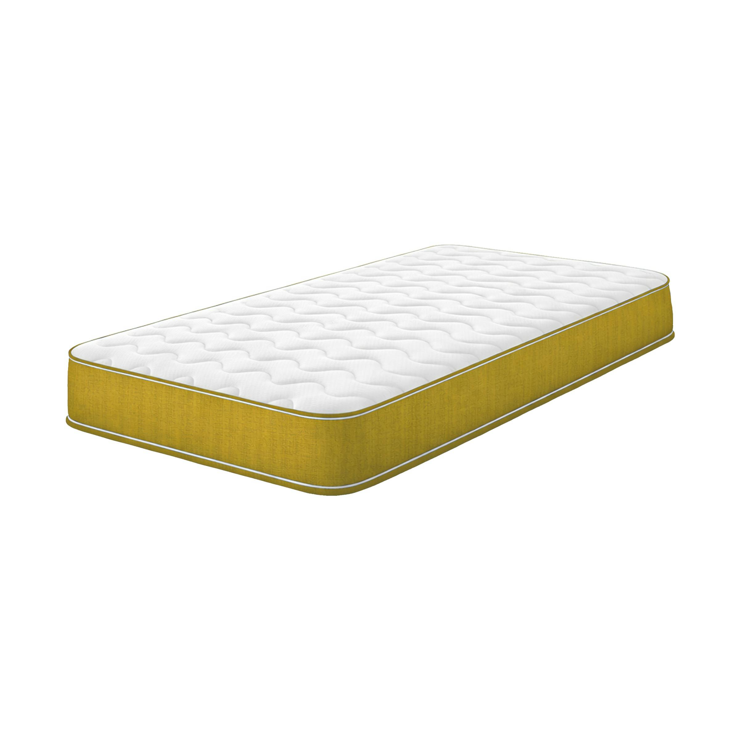 Rackhams Yellow Shorty Memory Foam Sprung Mattress - Coil Springs & Memory Foam Layer - 1 - 3Ft Single Mattress (90Cm X 190Cm)