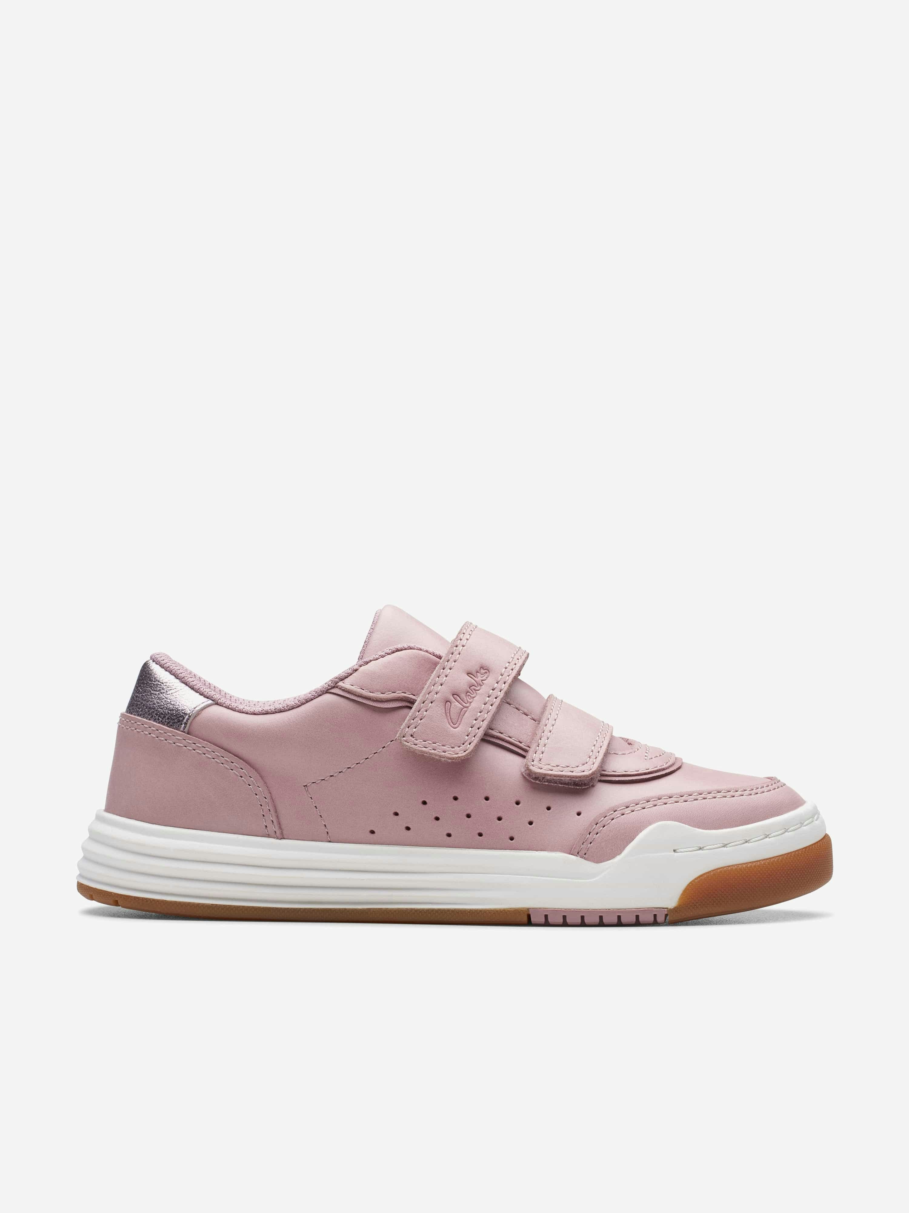 Clarks Girls Pink Leather Urban Solo Trainers In - Eu 20 Uk 4