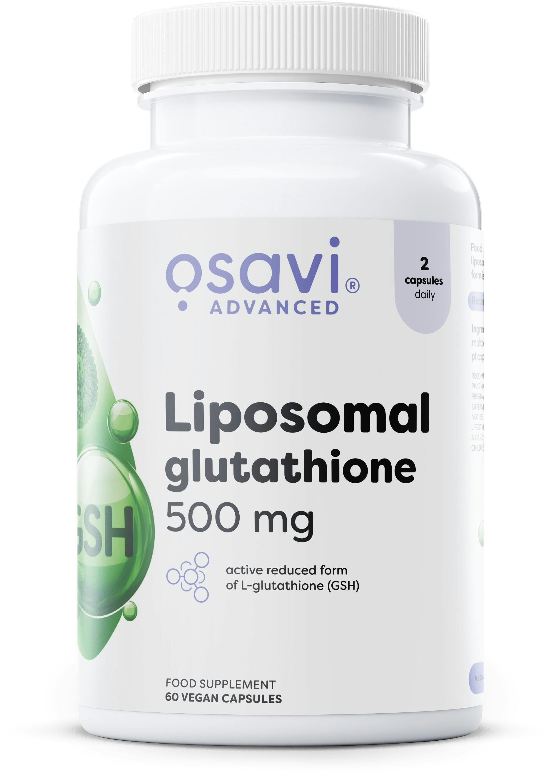 Osavi Liposomal Glutathione, 500 Mg - 60 Vegan Caps - Image 3