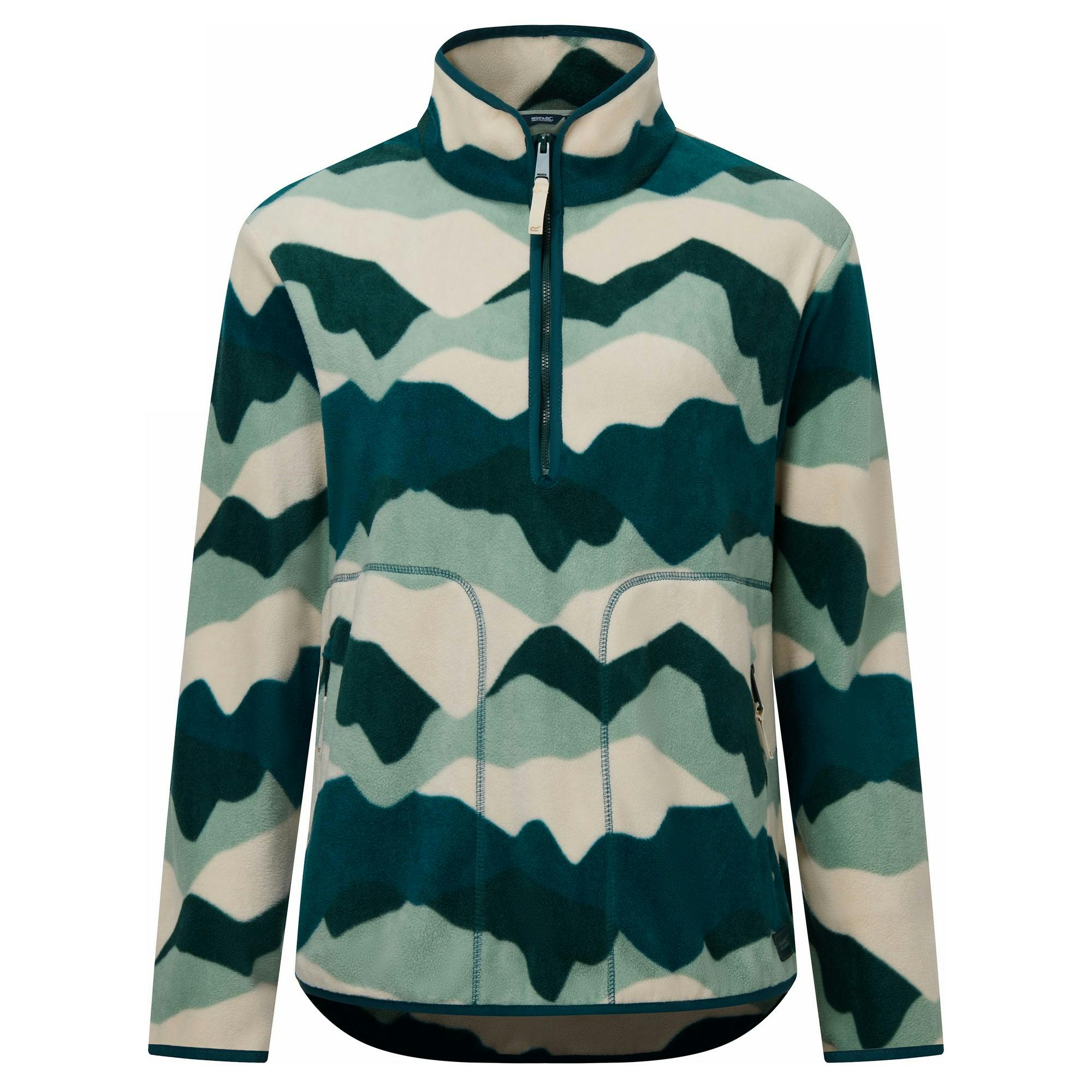 Regatta Women's Frankie Quarter Zip Fleece Abstract Mountain Print Top Multi Size 14 UK - Image 3