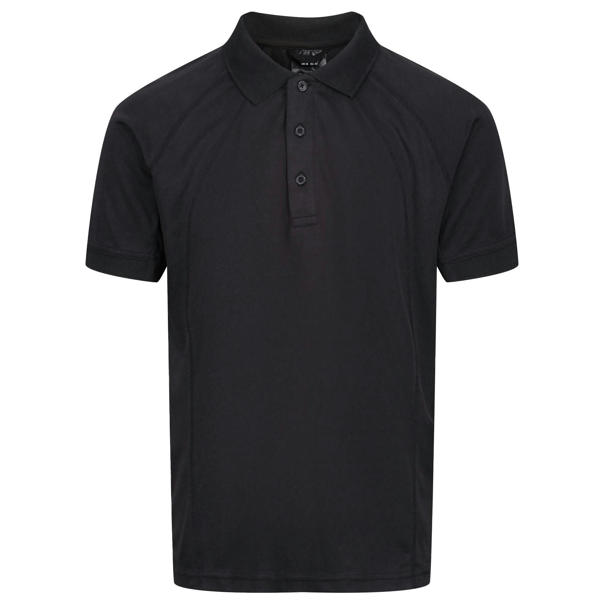 Regatta Men's Black Professional Coolweave Short Sleeve Polo Shirt - L - 100% Polyester
