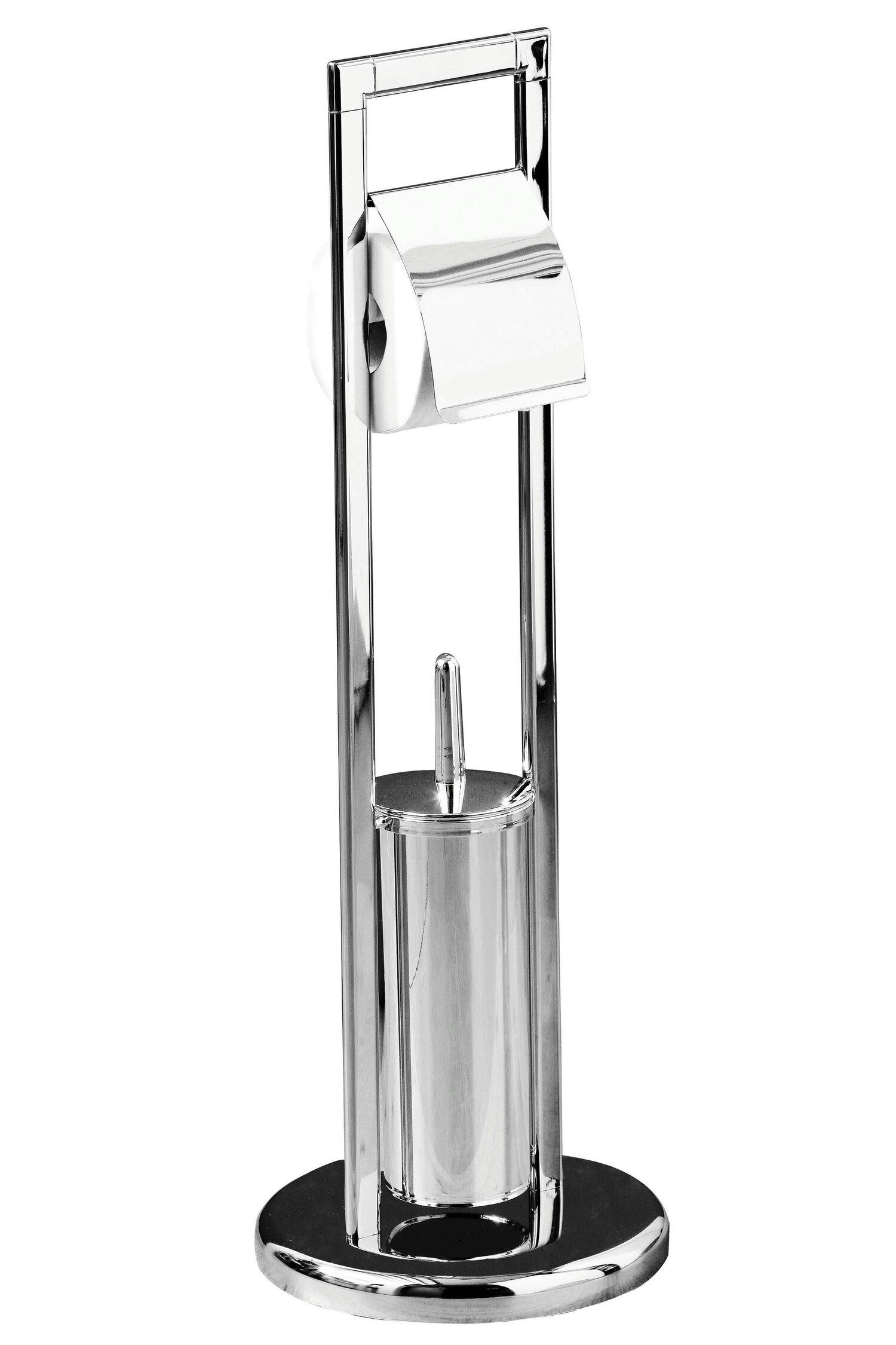 Rackhams Silver Linnea Chrome Finish Toilet Brush And Roll Holder