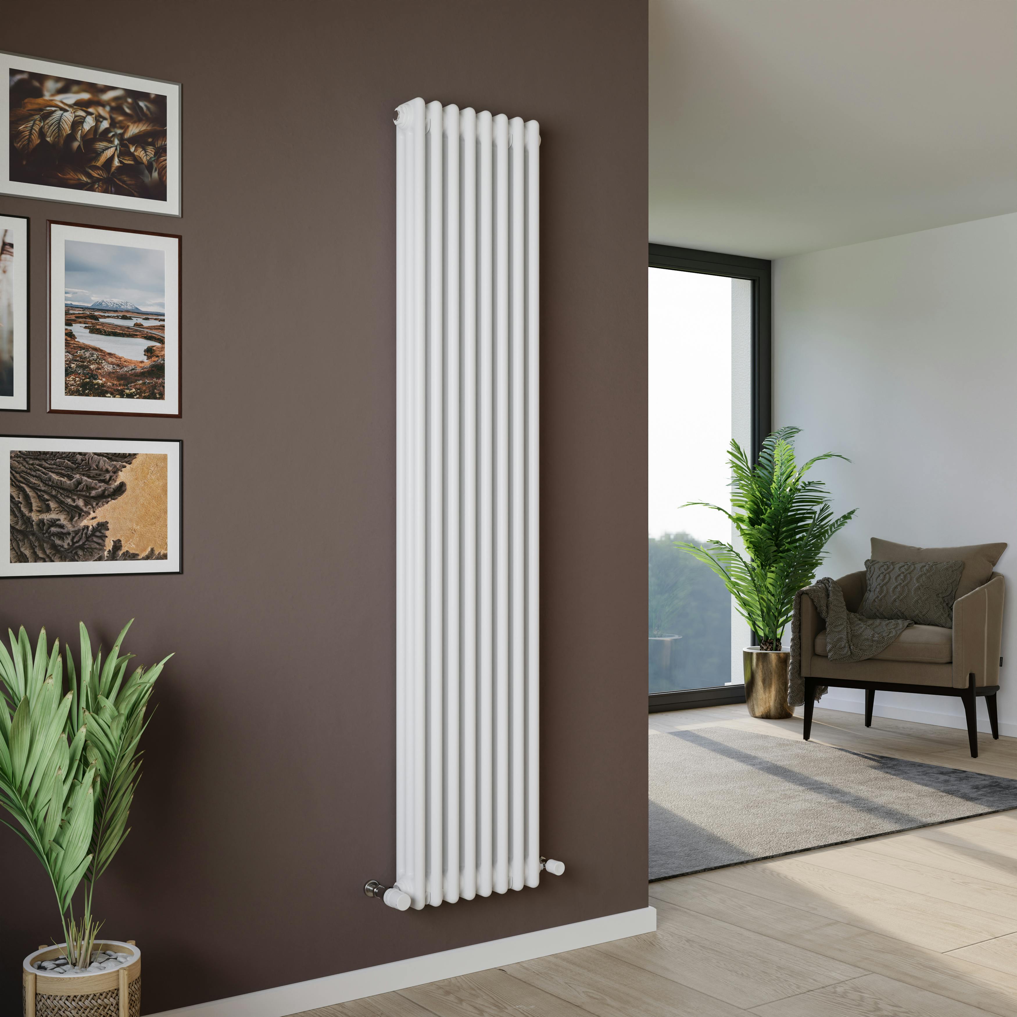 Agadon White Kylo 3 Column Traditional Radiator - 1800 X 380