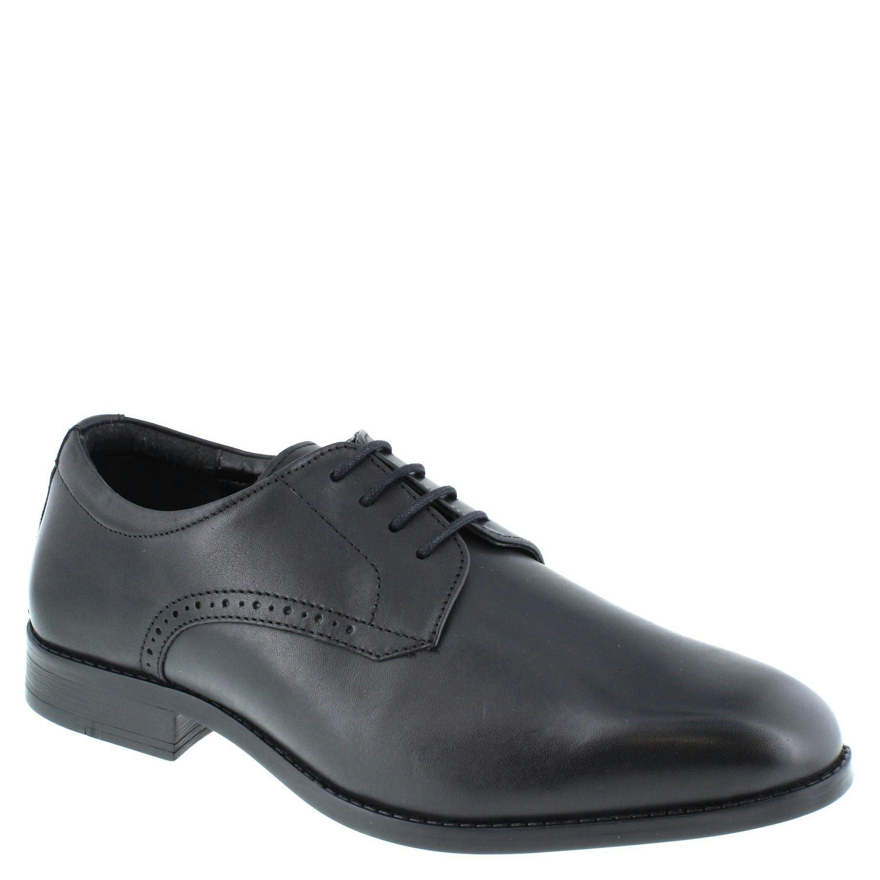 Hx London Men's Black Euston Leather Derby Shoes - 8 Uk