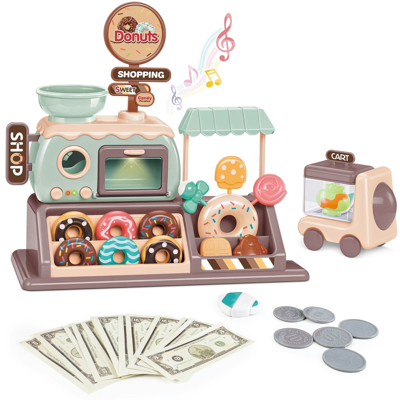 Deao Toys Pretend Role Play Toy Donut Shop - 3+ - Pretend Role Play Toy Donut Shop
