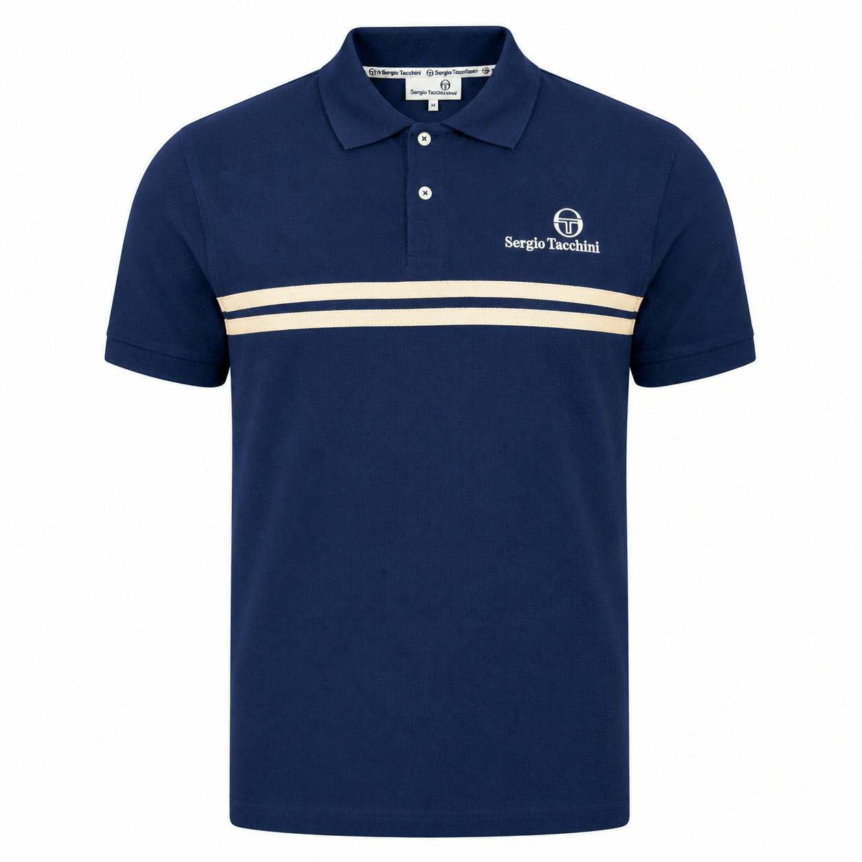 Sergio Tacchini New Supermac Polo Shirt, Maritime Blue/Peyote - M - Image 2