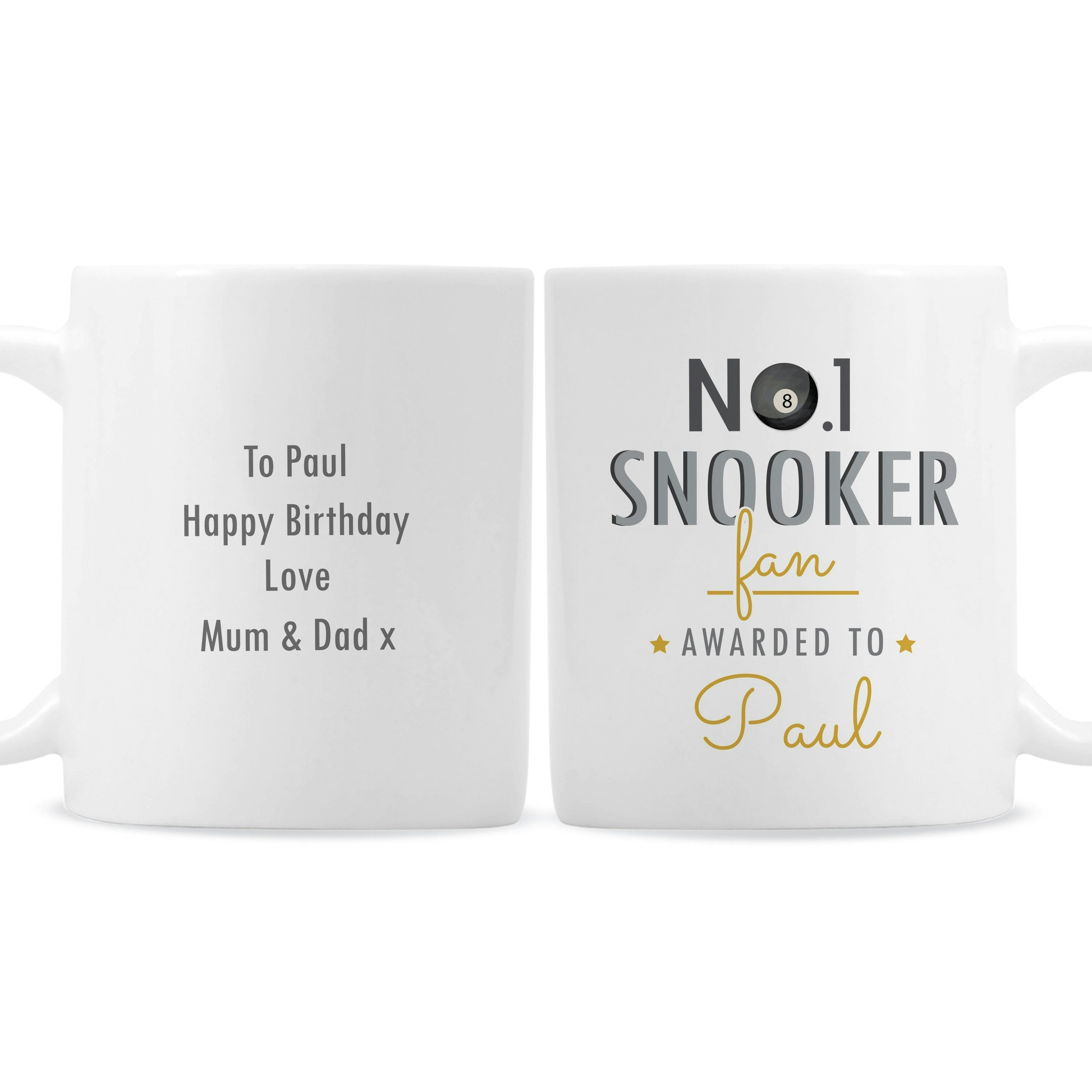 Personalised Memento Company Personalised No.1 Snooker Fan Mug