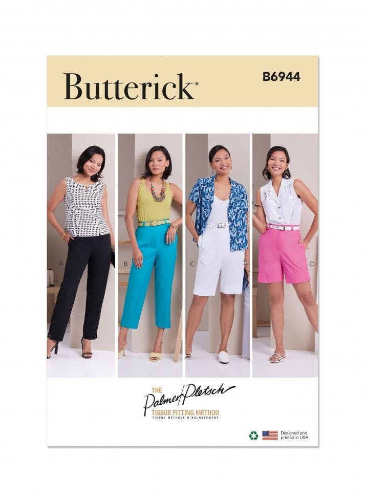 Butterick Women's Sewing Pattern 6944, Trousers, Shorts For B5 (8-10-12-14-16) - Intermediate - B5 (8-10-12-14-16)