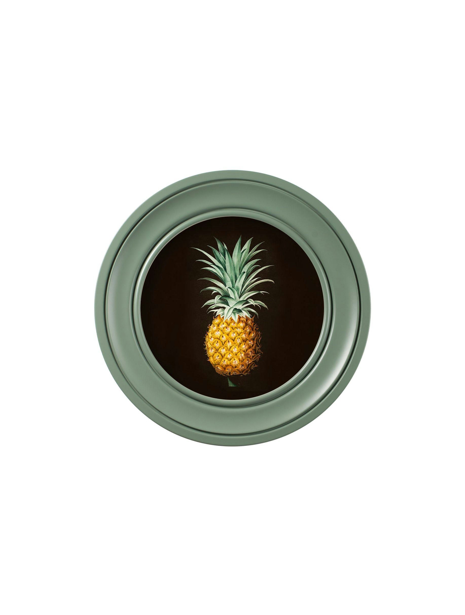 Rackhams Black/Green C.1812 Pineapple Study () - Round Frame - 44 X 44 Cm - Oxford Round