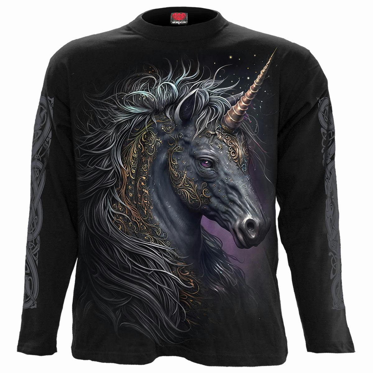 Spiral Direct Black Celtic Unicorn - Longsleeve T-Shirt - Xxl