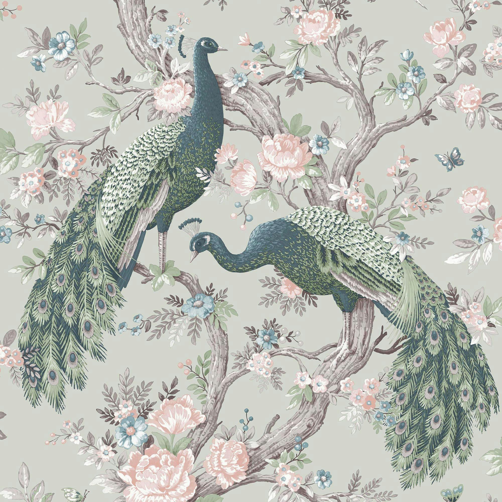 Laura Ashley Green Belvedere Wallpaper - Sage - 10M