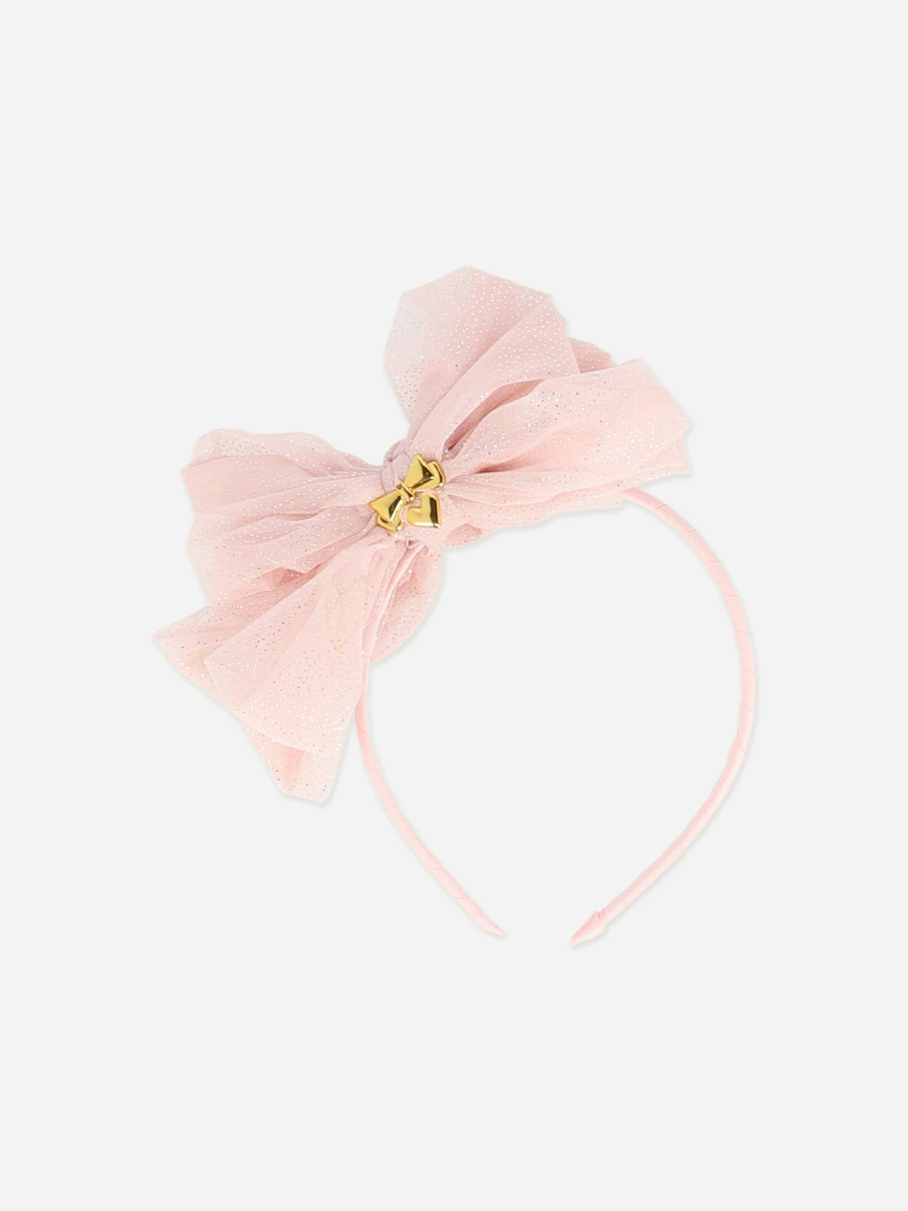 Angels Face Girls Pink Gladys Sparkle Tulle Headband In - One Size