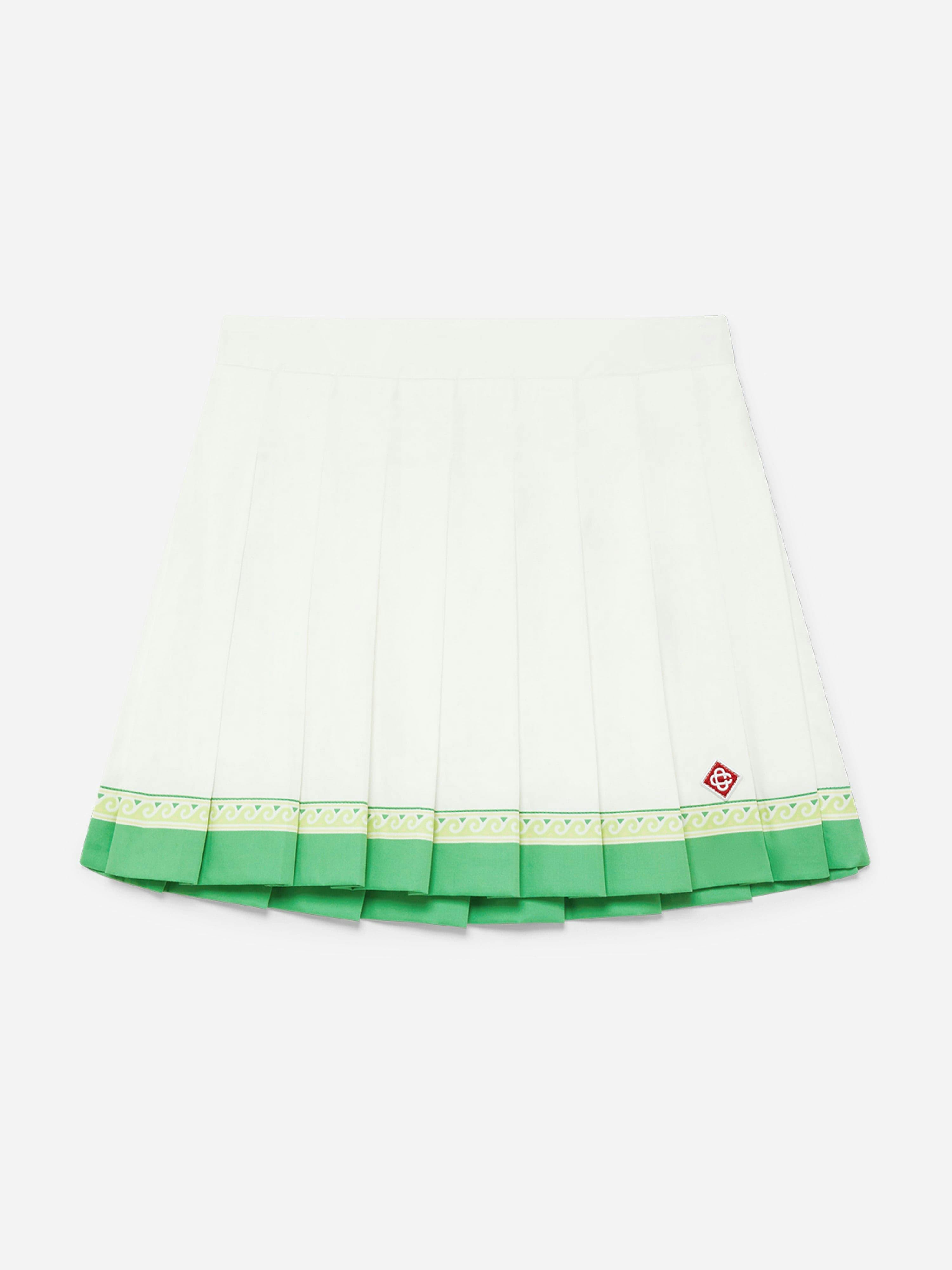 Casablanca Girls White Printed Pleated Skirt In - 5 - 6 Years