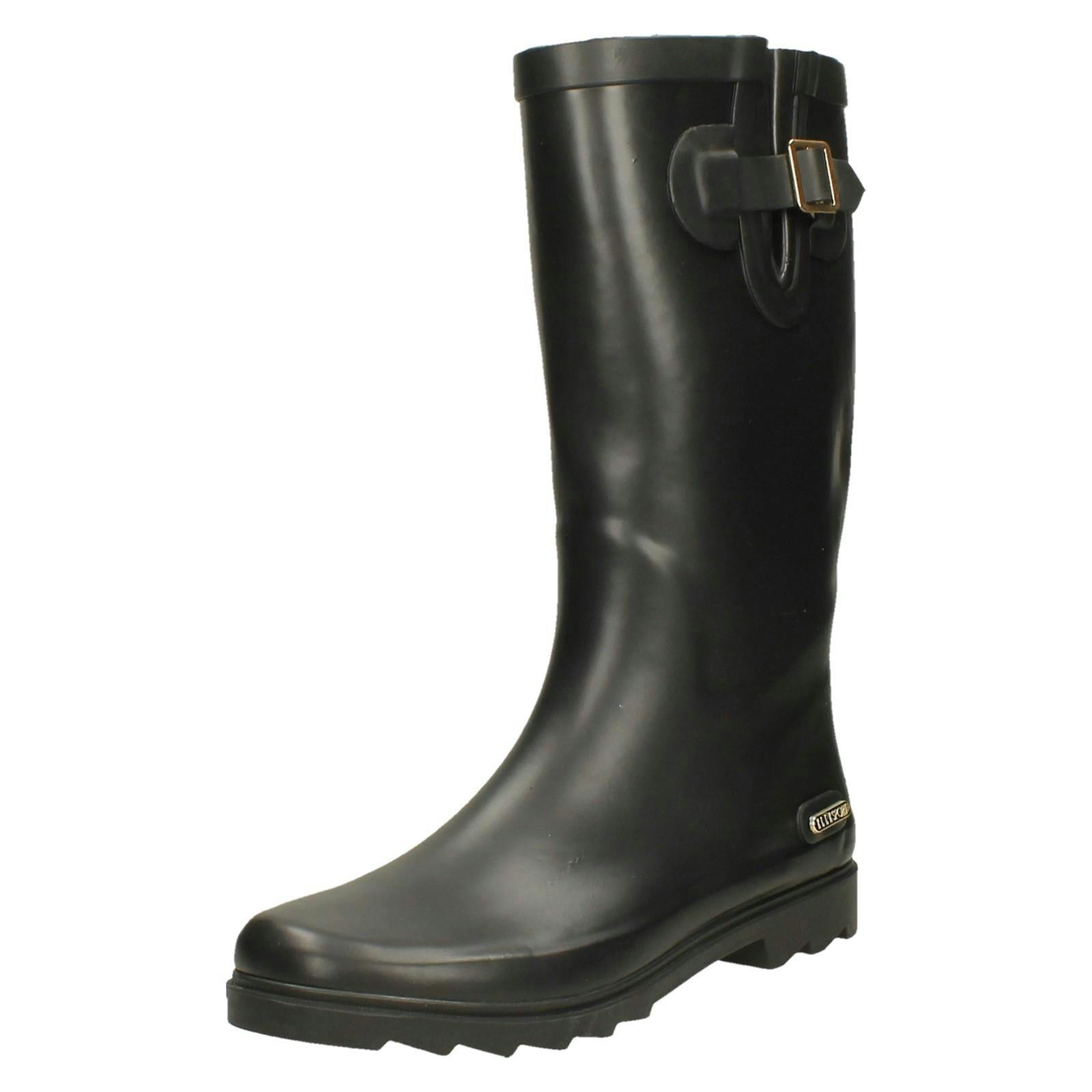 Elle Sport Women's Black Pull On Wellington Boots X1280 - Uk 5