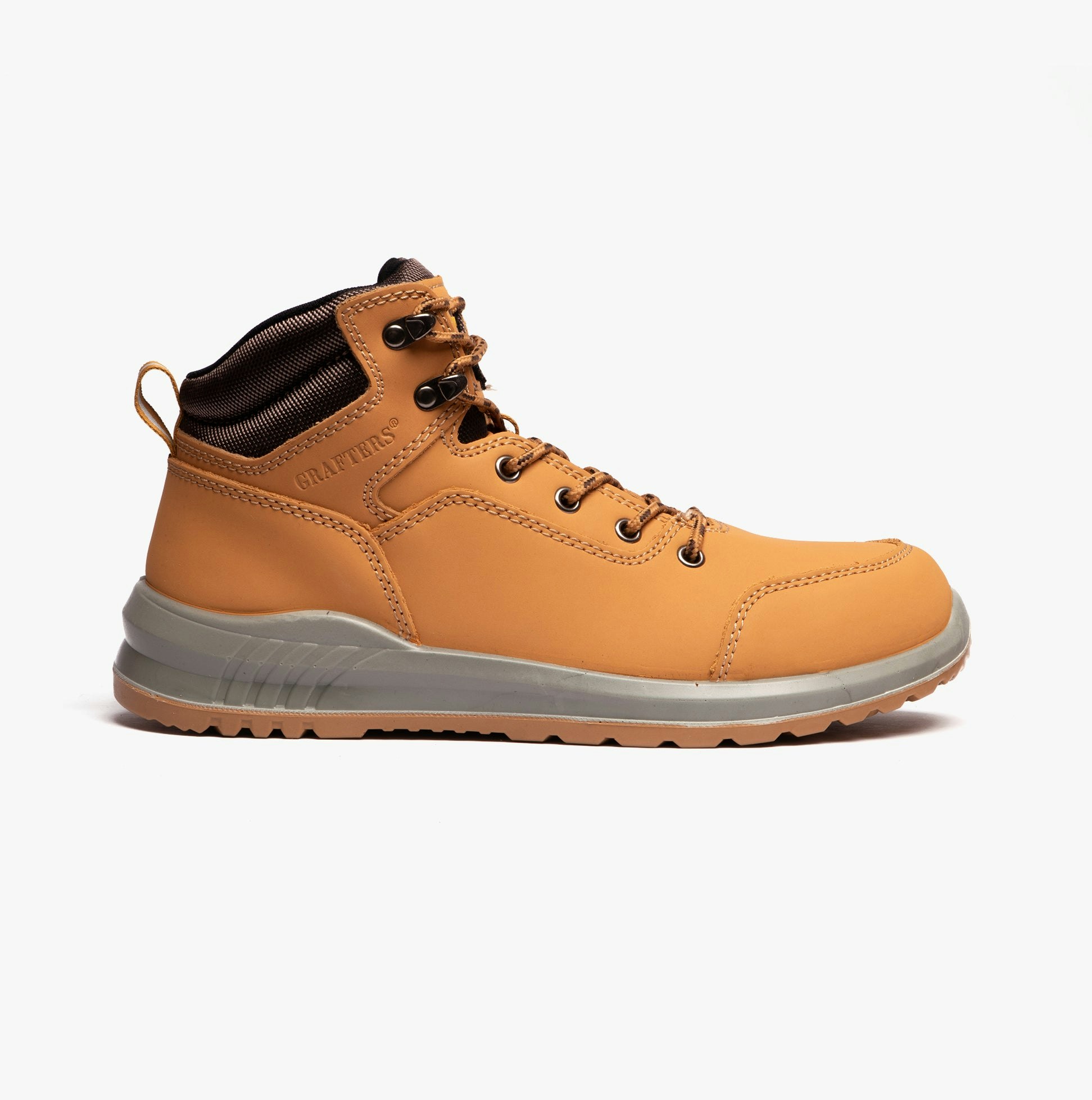 Grafters Unisex M513n Nubuck Steel Toe Boots Honey - Uk 5