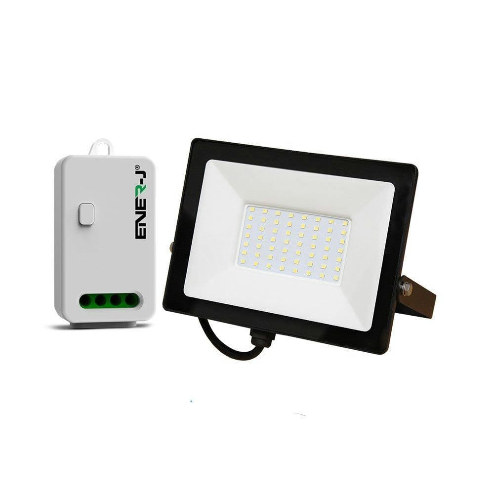 Rackhams 50W Led Floodlight Pre Wired With Eco Series 500W Non Dimmable Rf Wifi Receiver App Control Remotely Or Voice Control