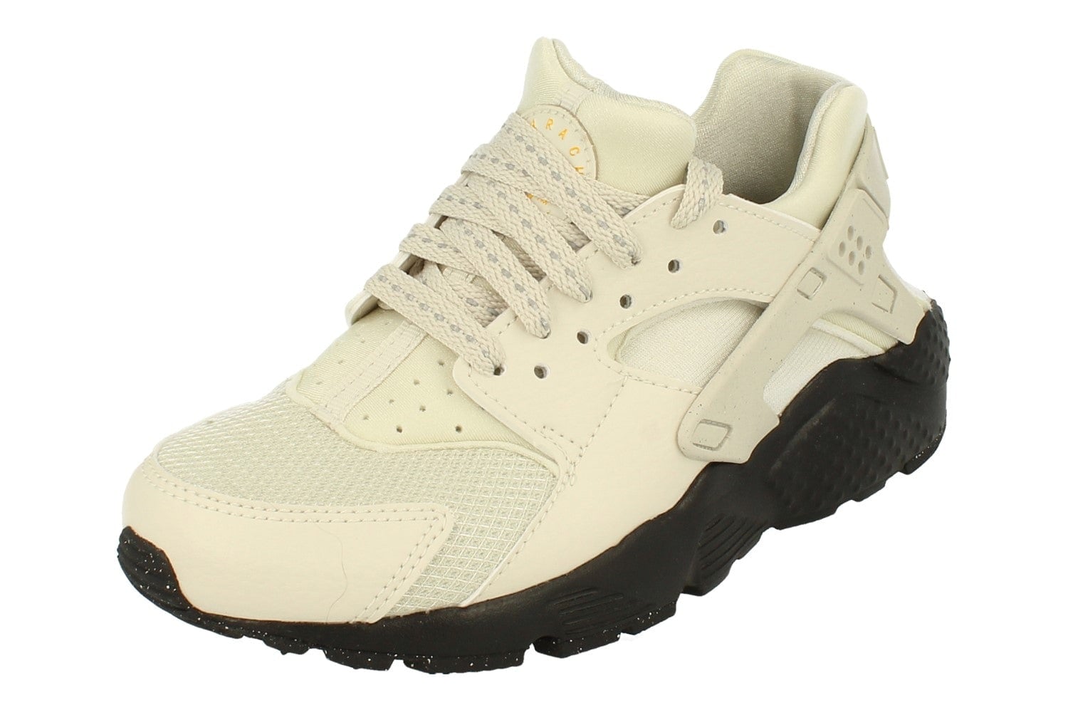 Nike Boys Light/Gold Huarache Run Gs Dq1103 001 - Uk 3.5 | Us 4Y | Eu 36