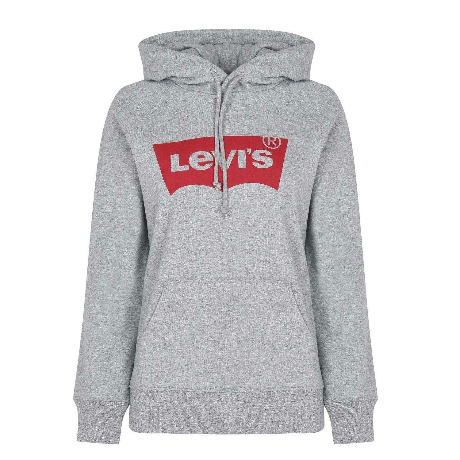 Levis Women's Grey Oth Batwing Logo Hoodie - 10 Uk - 100% Mixed