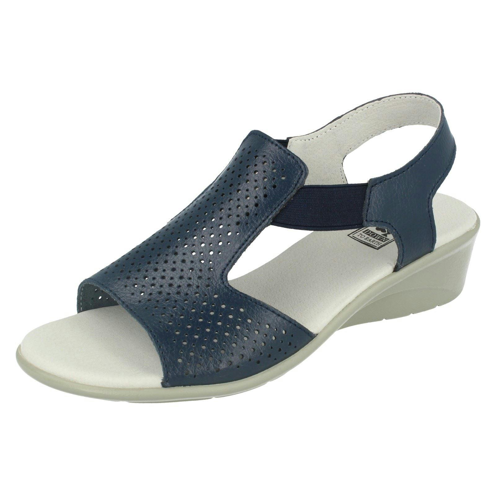 Down To Earth Women's Casual Wedge Sandals F10879 - Navy - Uk 8