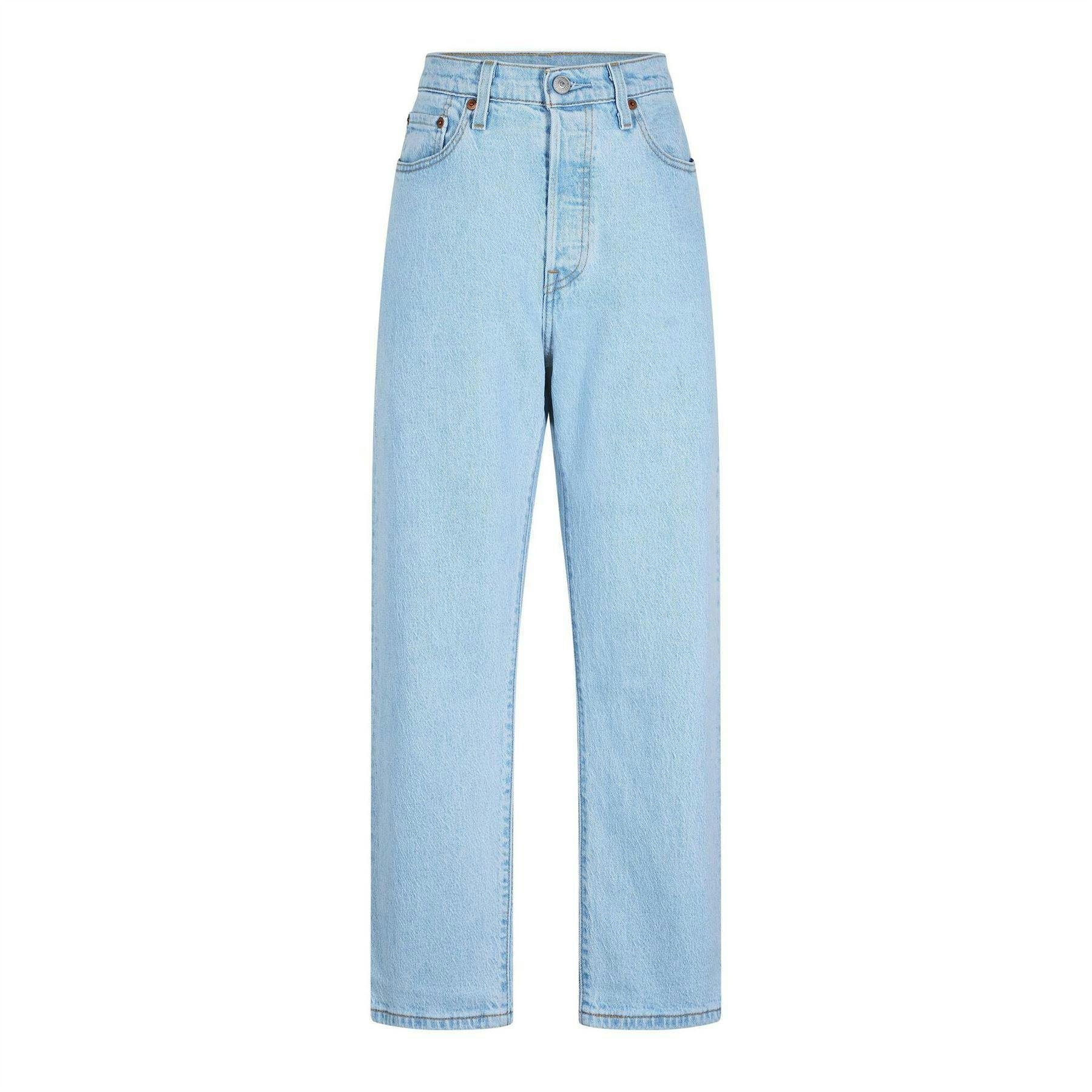Levis Women's Light / 501 Straight Leg Ankle Grazer Jeans - Samba T3 Blues - 30XS - Samba T3 Blues - 100% Cotton