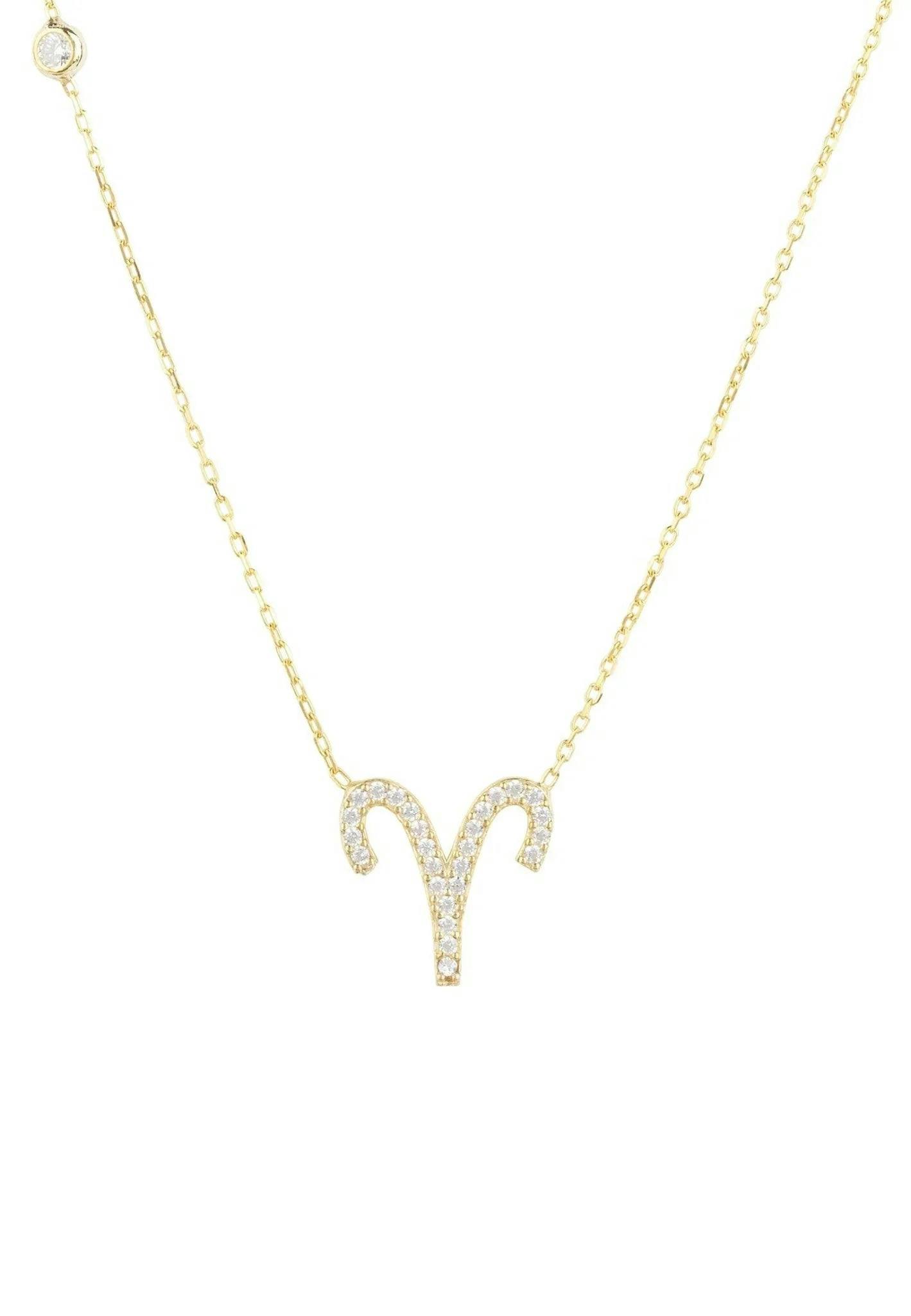 Latelita Gold Zodiac Star Sign Pendant Necklace Aries