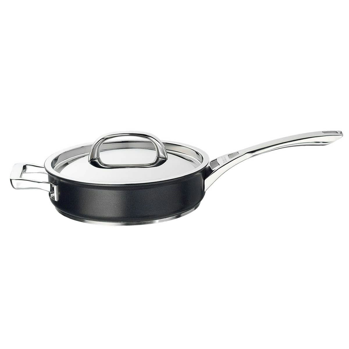 Rackhams Black Infinite 24Cm Non Stick Saute Pan With Lid Dishwasher Safe Easy Clean - Aluminium - 24Cm
