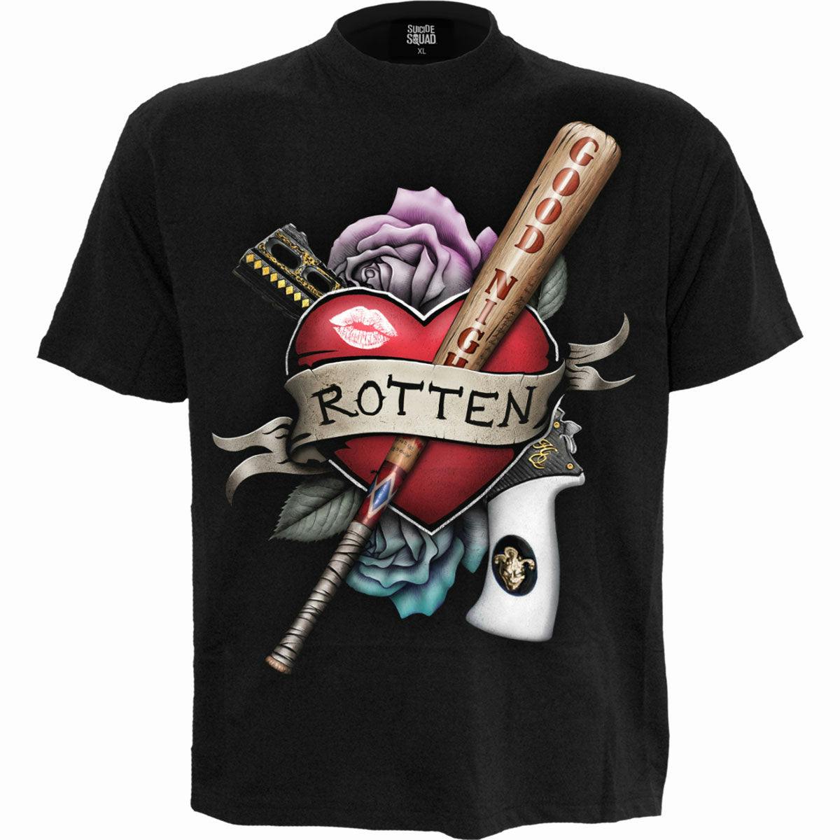 Spiral Direct Black Harley Quinn - Rotten - Front Print T-Shirt - Xxl - Digital - Digital