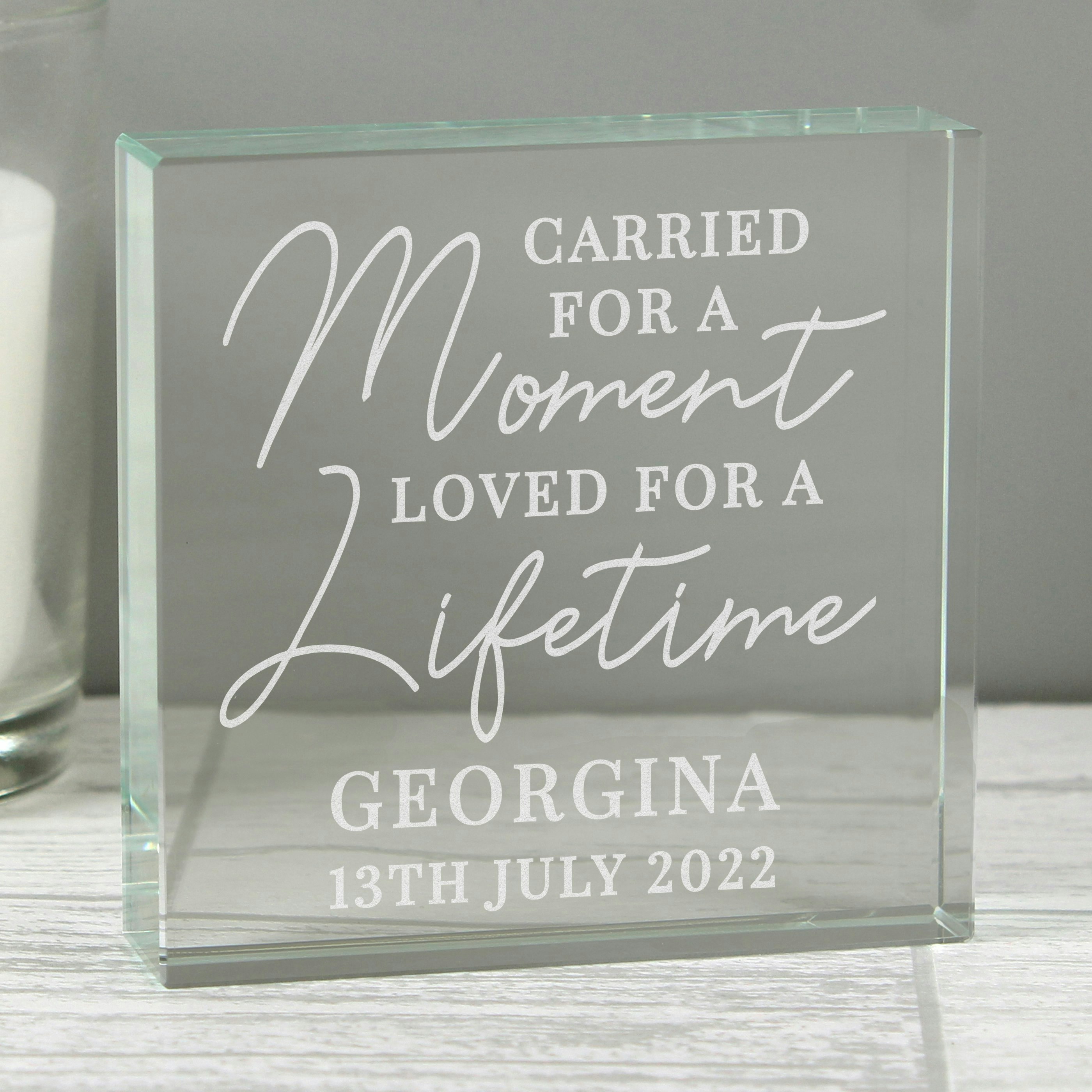 Personalised Memento Company Personalised Carried For A Moment Crystal Token