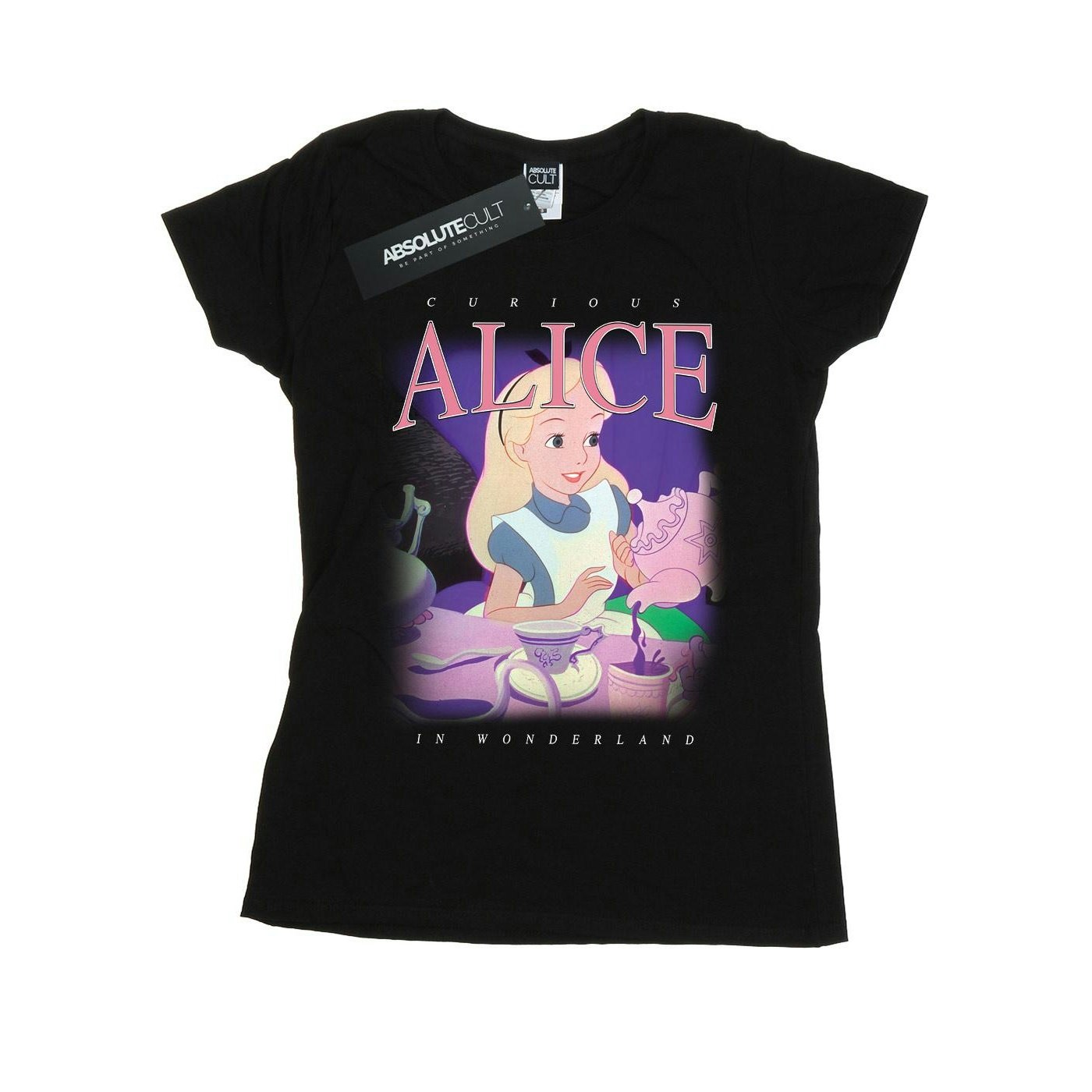 Disney Women's Black / Alice In Wonderland Montage Cotton T-Shirt - Xxl