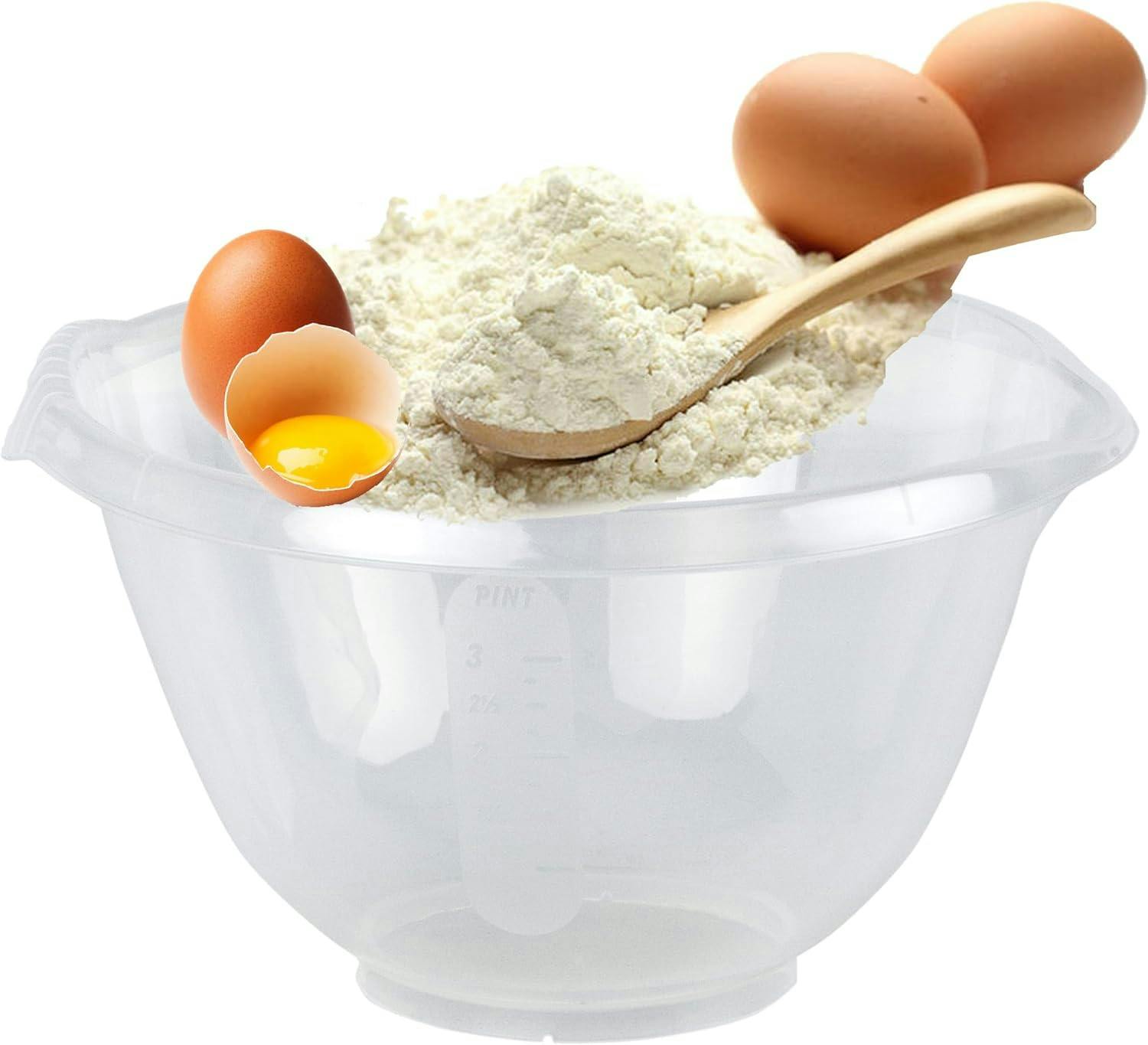 Rackhams 2L Clear Plastic Mixing Bowl For Food Prep Bpa Free - 1 X