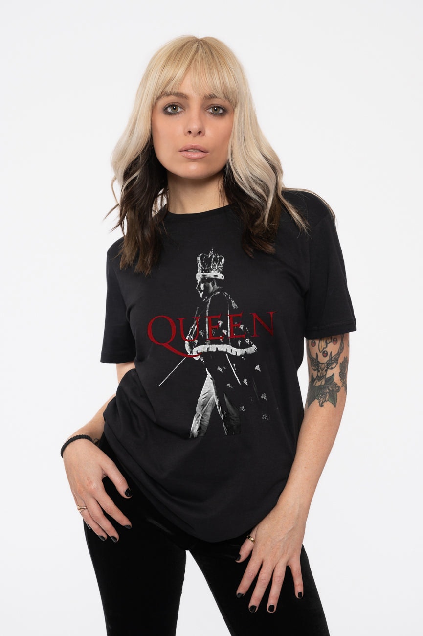 Paradiso Clothing Unisex Black Queen Freddie Crown Pose T Shirt - Xl