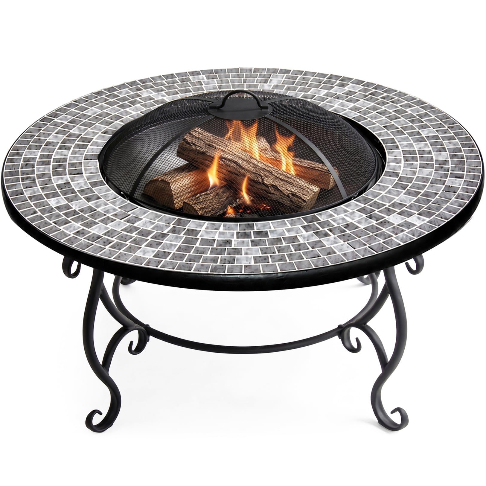 Centurion Supports Coal/Grey Fireology Ginessa Sumptuous Garden And Patio Round Heater, Fire Pit, Brazier, Coffee Table, Barbecue And Ice Bucket